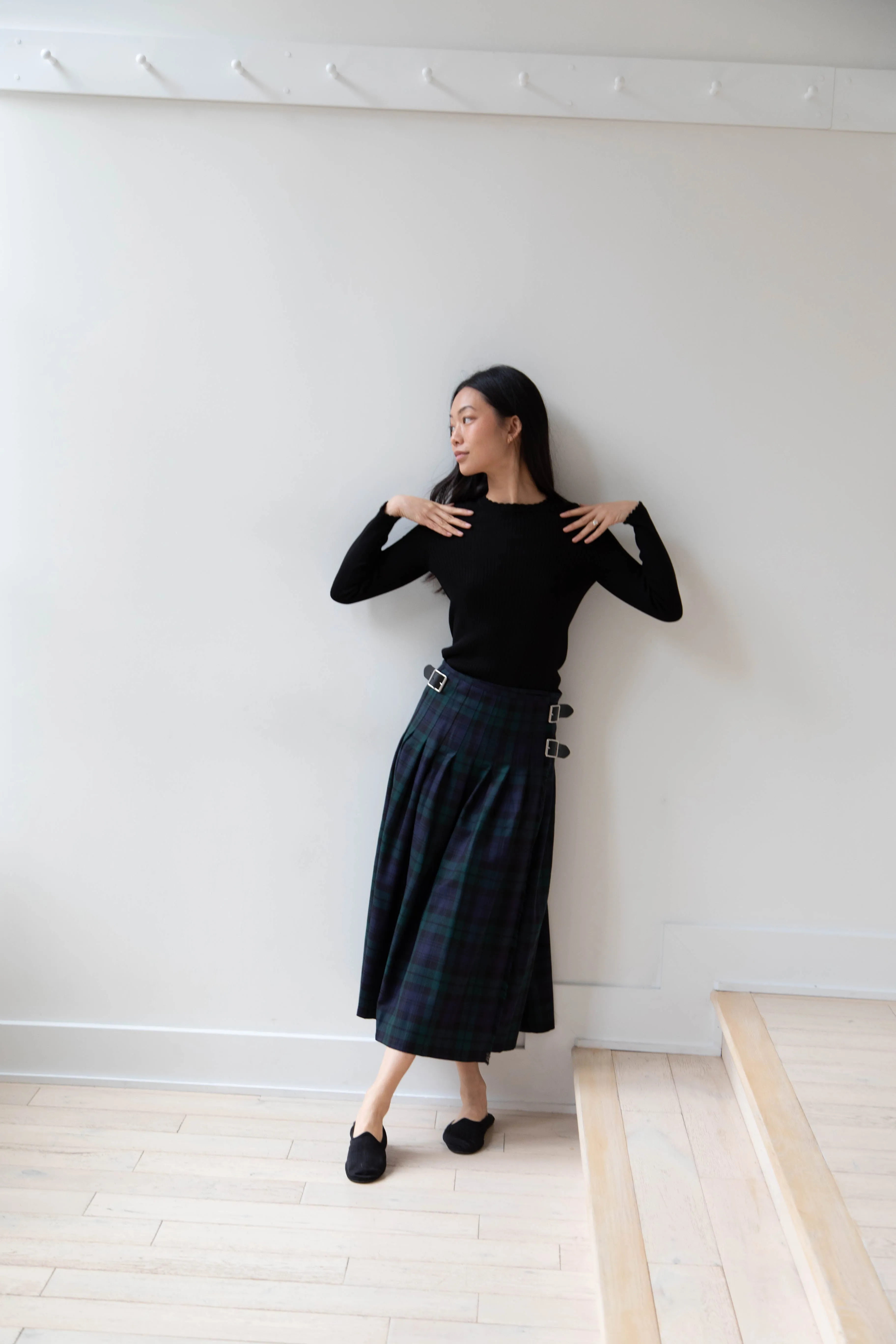 O'Neil of Dublin | Pleated Skirt in Black Watch