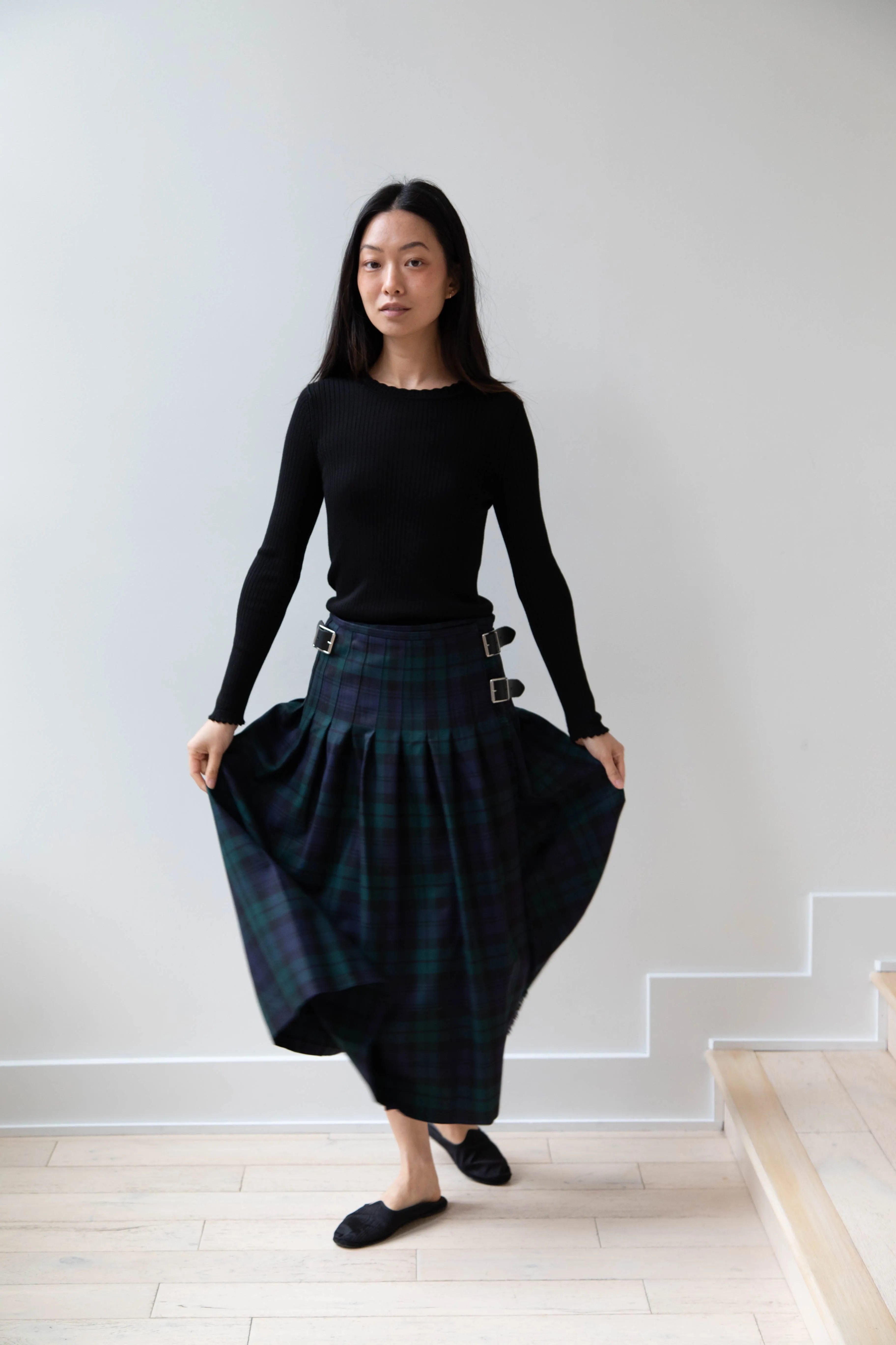 O'Neil of Dublin | Pleated Skirt in Black Watch