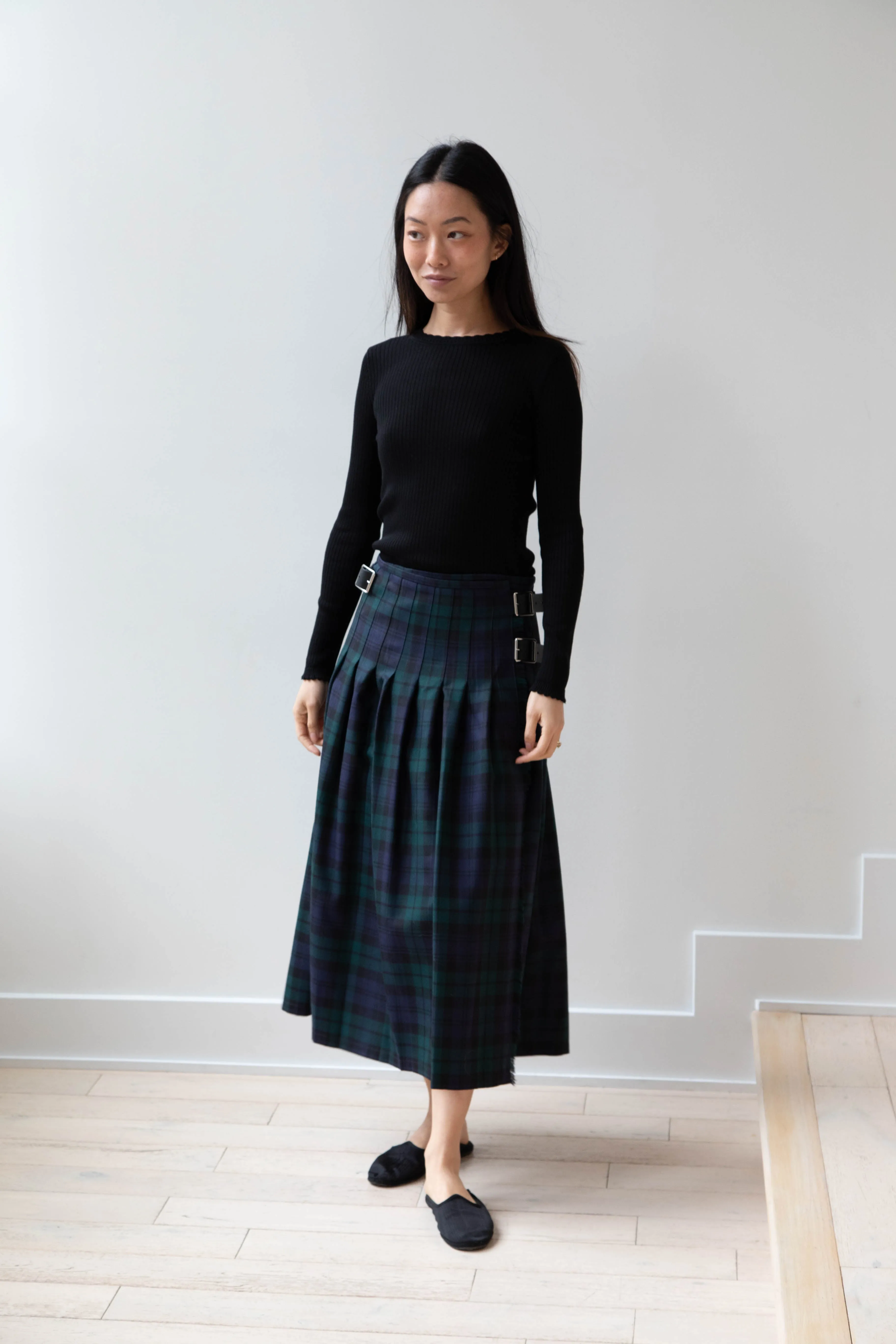 O'Neil of Dublin | Pleated Skirt in Black Watch