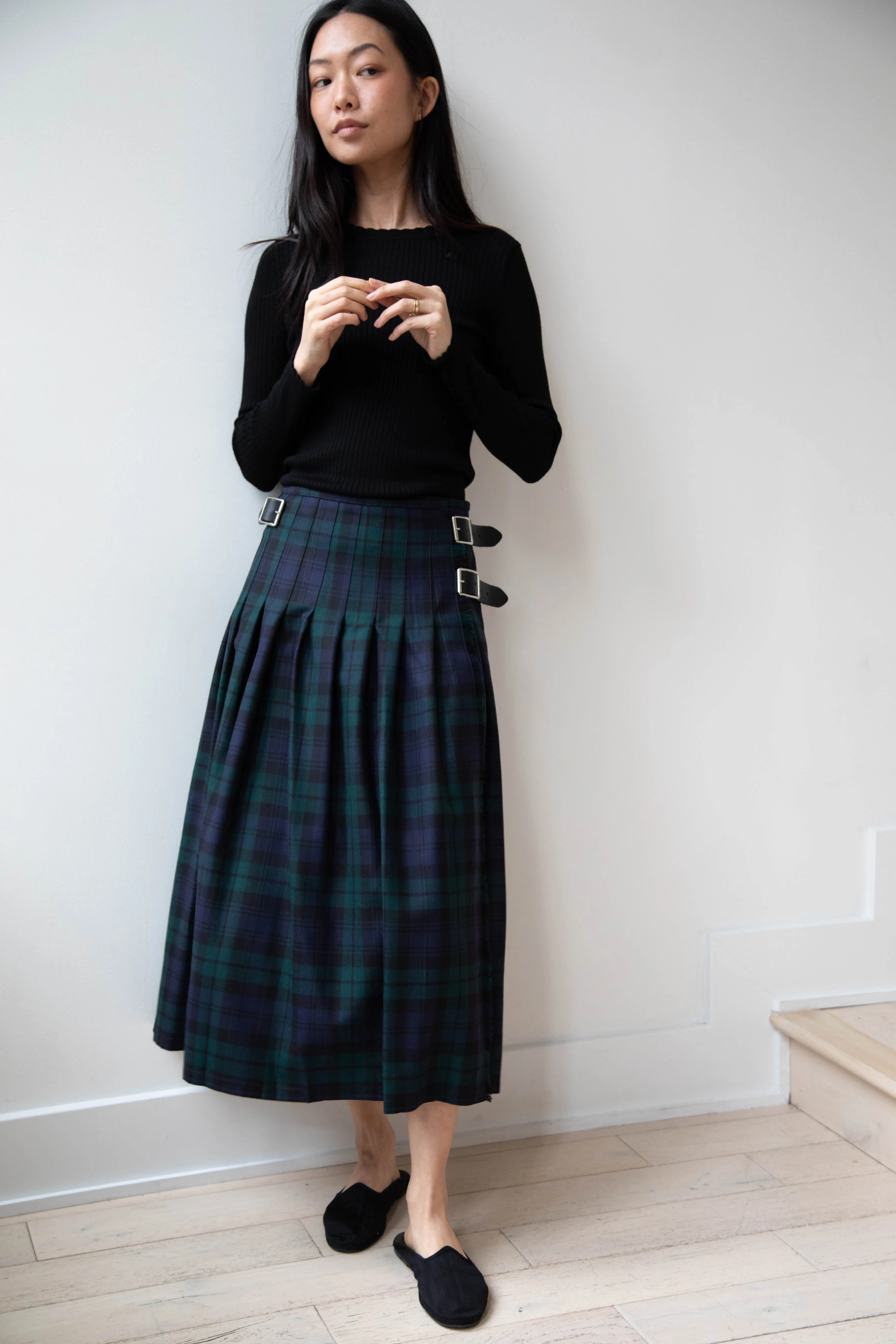 O'Neil of Dublin | Pleated Skirt in Black Watch