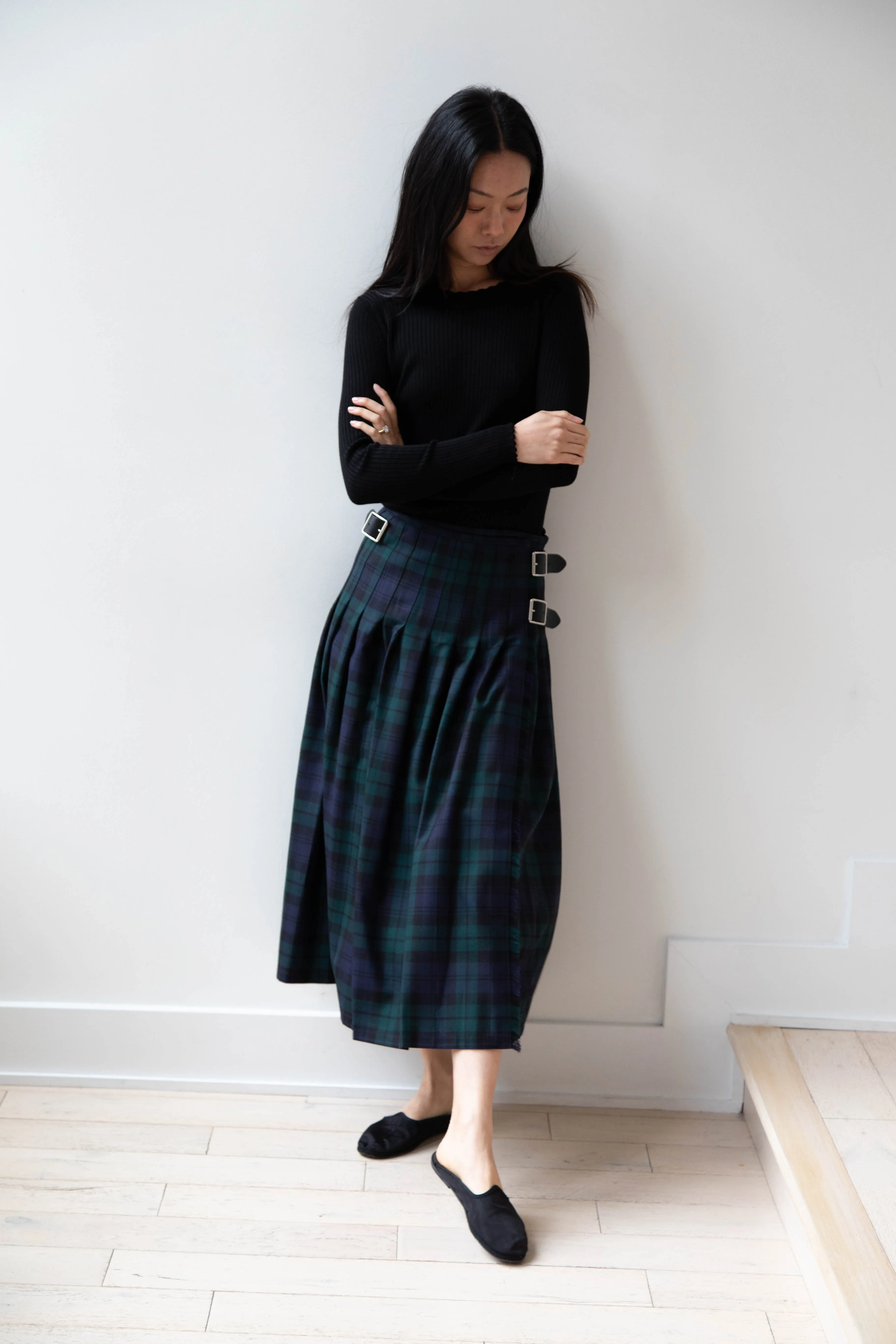 O'Neil of Dublin | Pleated Skirt in Black Watch