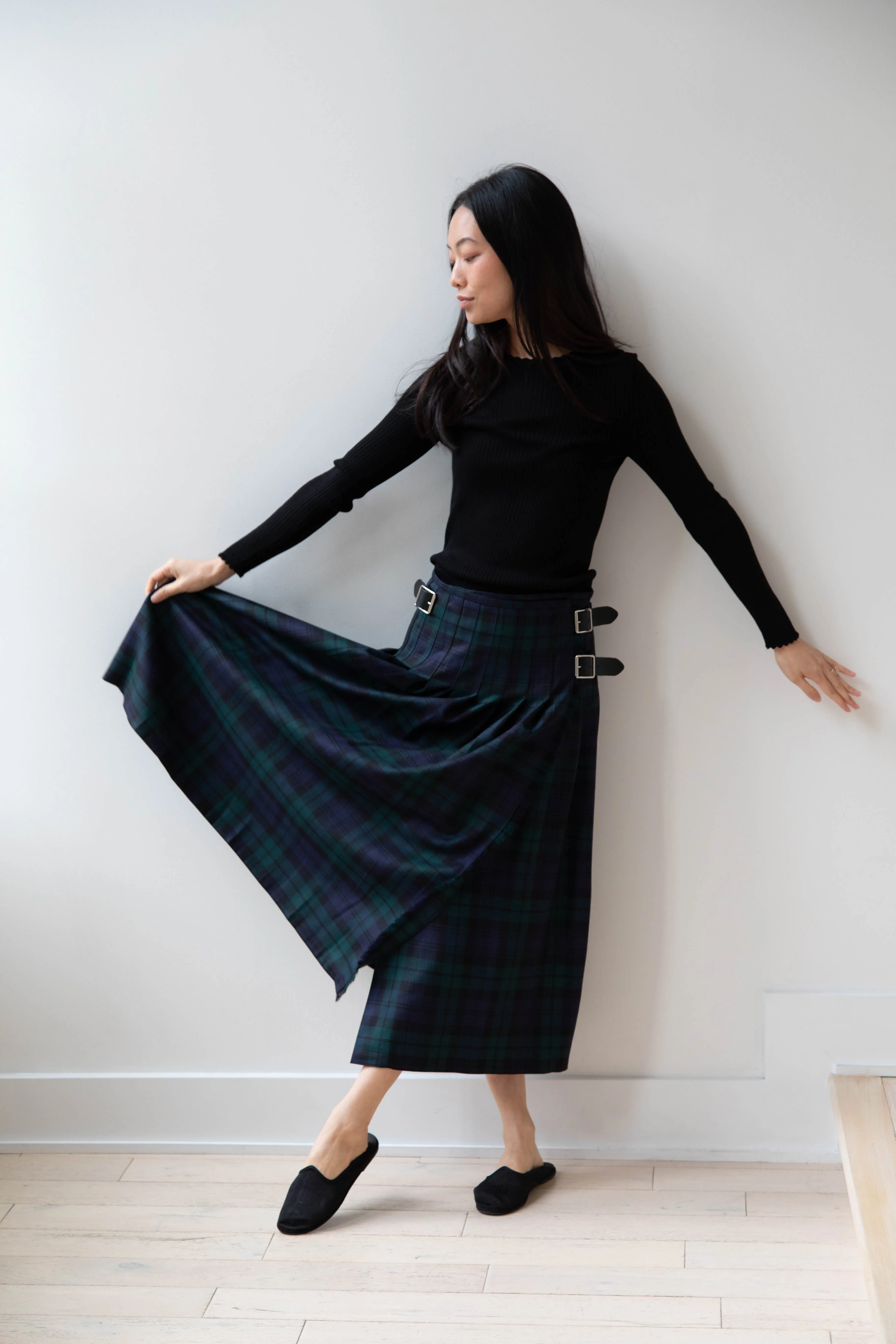 O'Neil of Dublin | Pleated Skirt in Black Watch