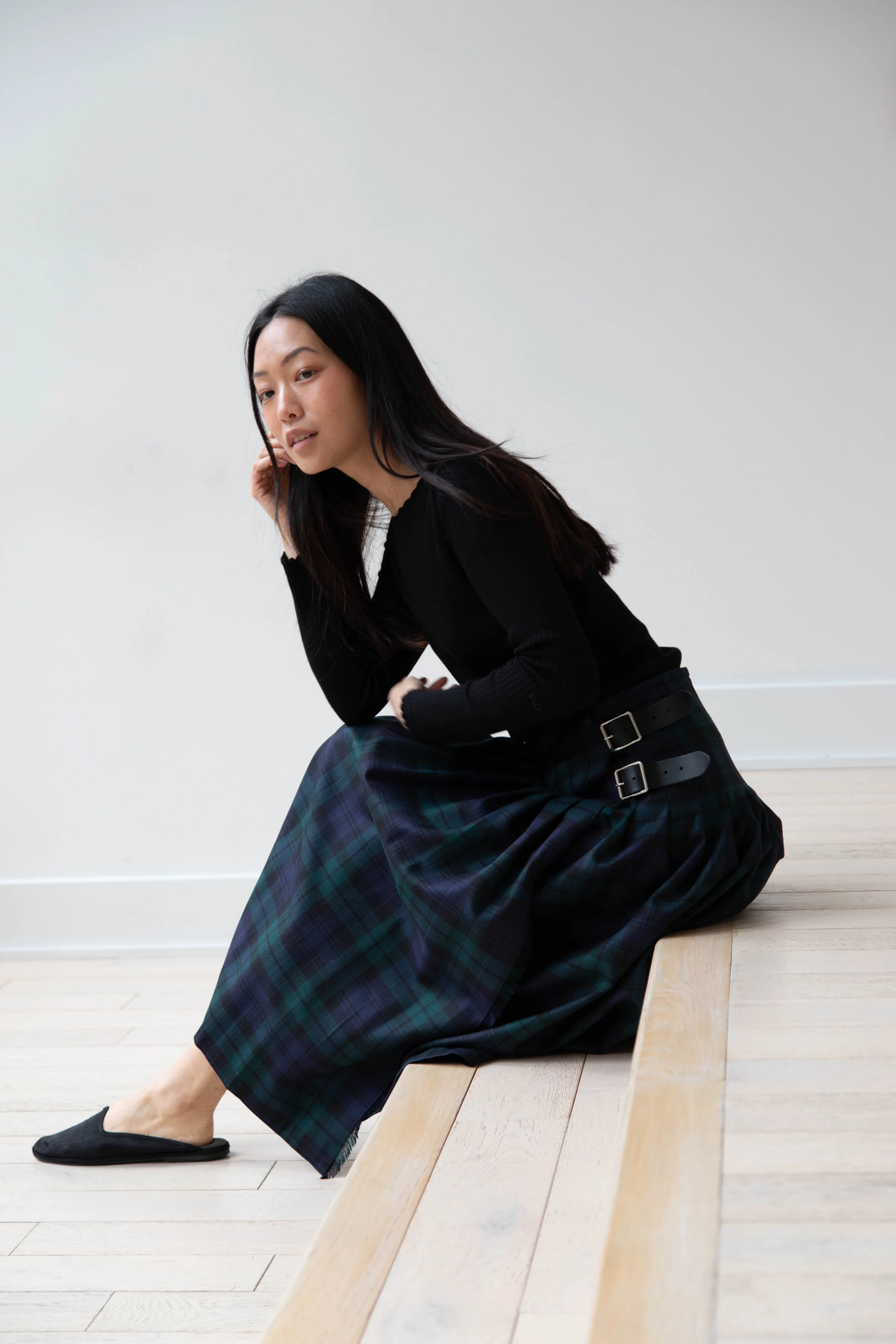 O'Neil of Dublin | Pleated Skirt in Black Watch