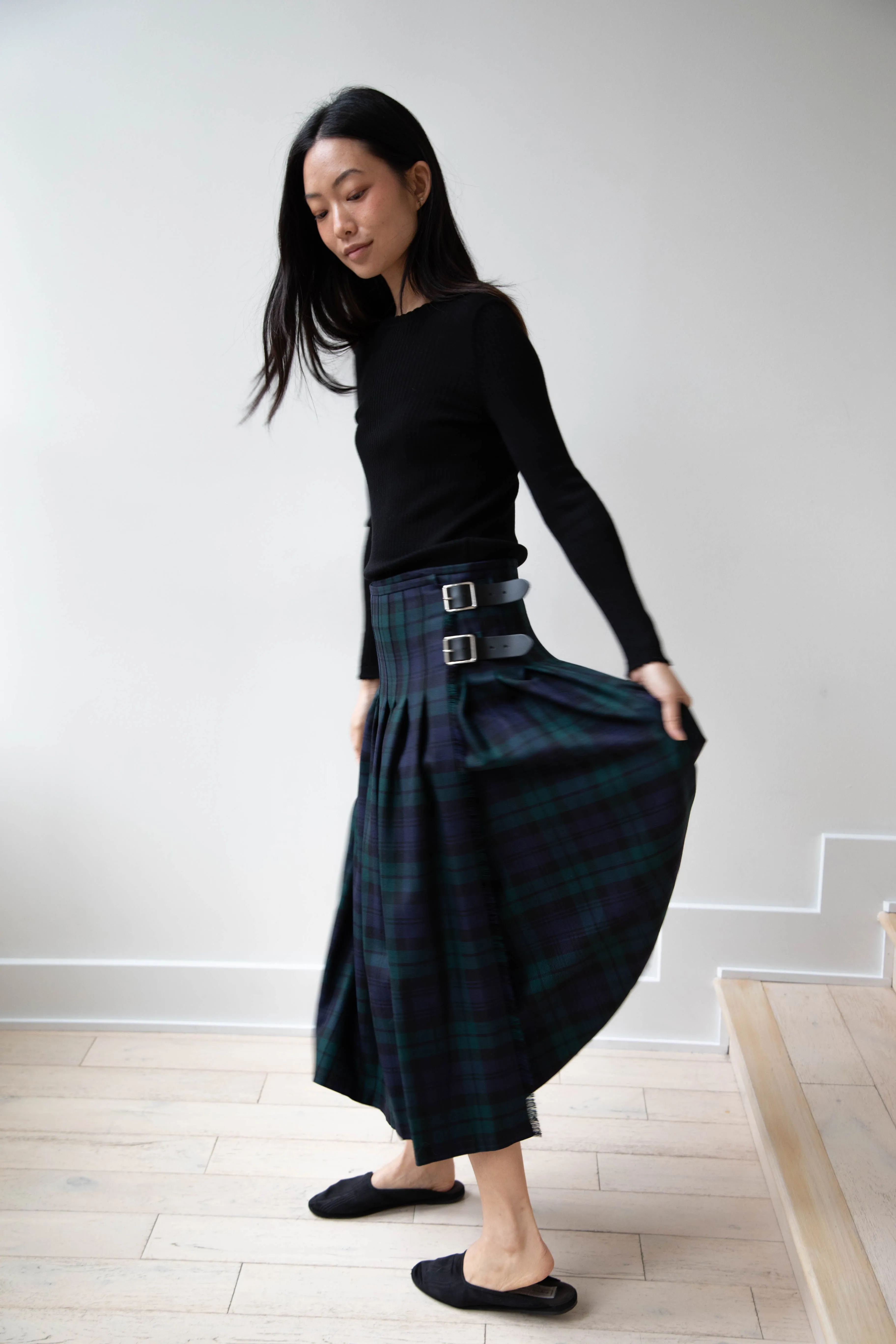 O'Neil of Dublin | Pleated Skirt in Black Watch