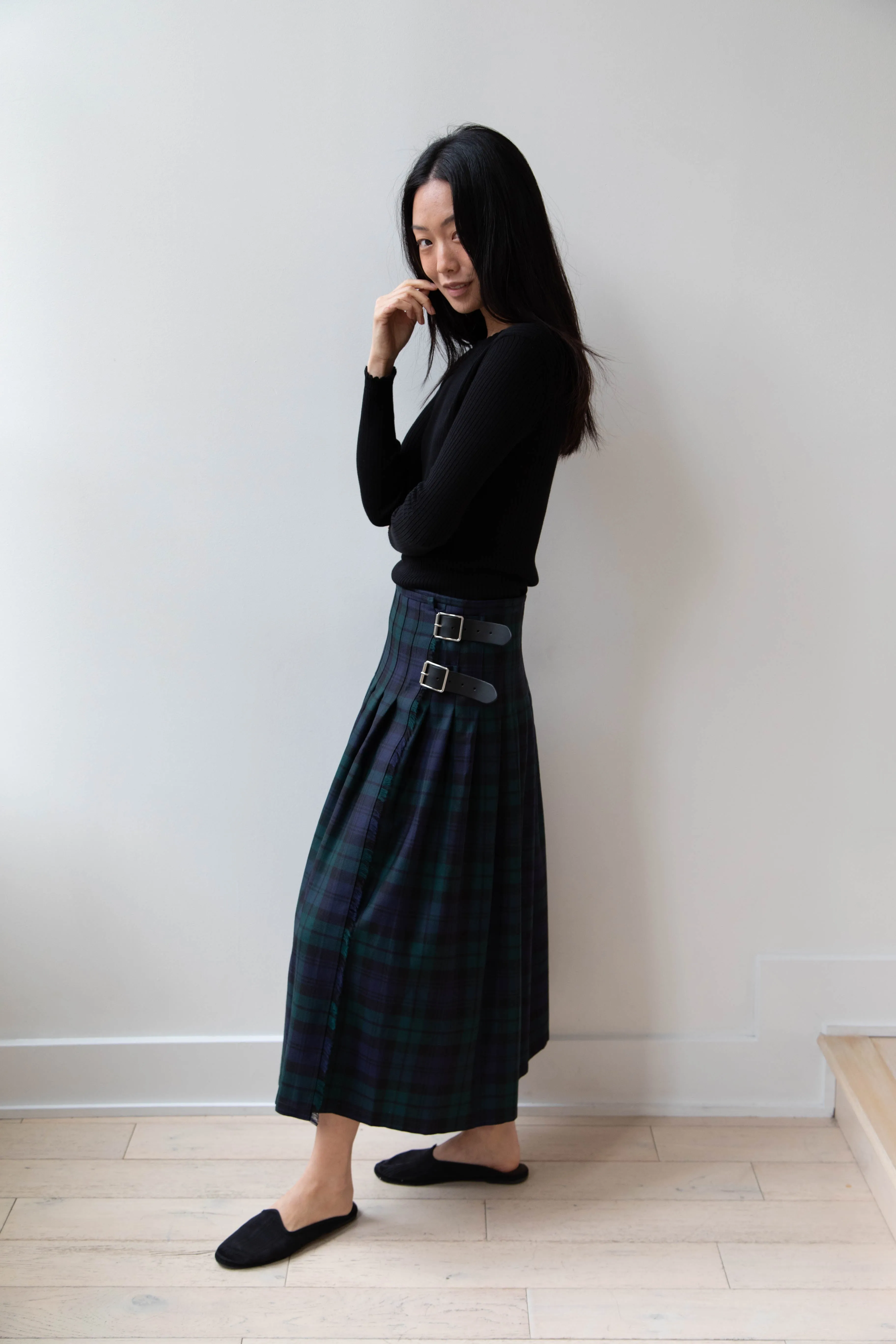 O'Neil of Dublin | Pleated Skirt in Black Watch