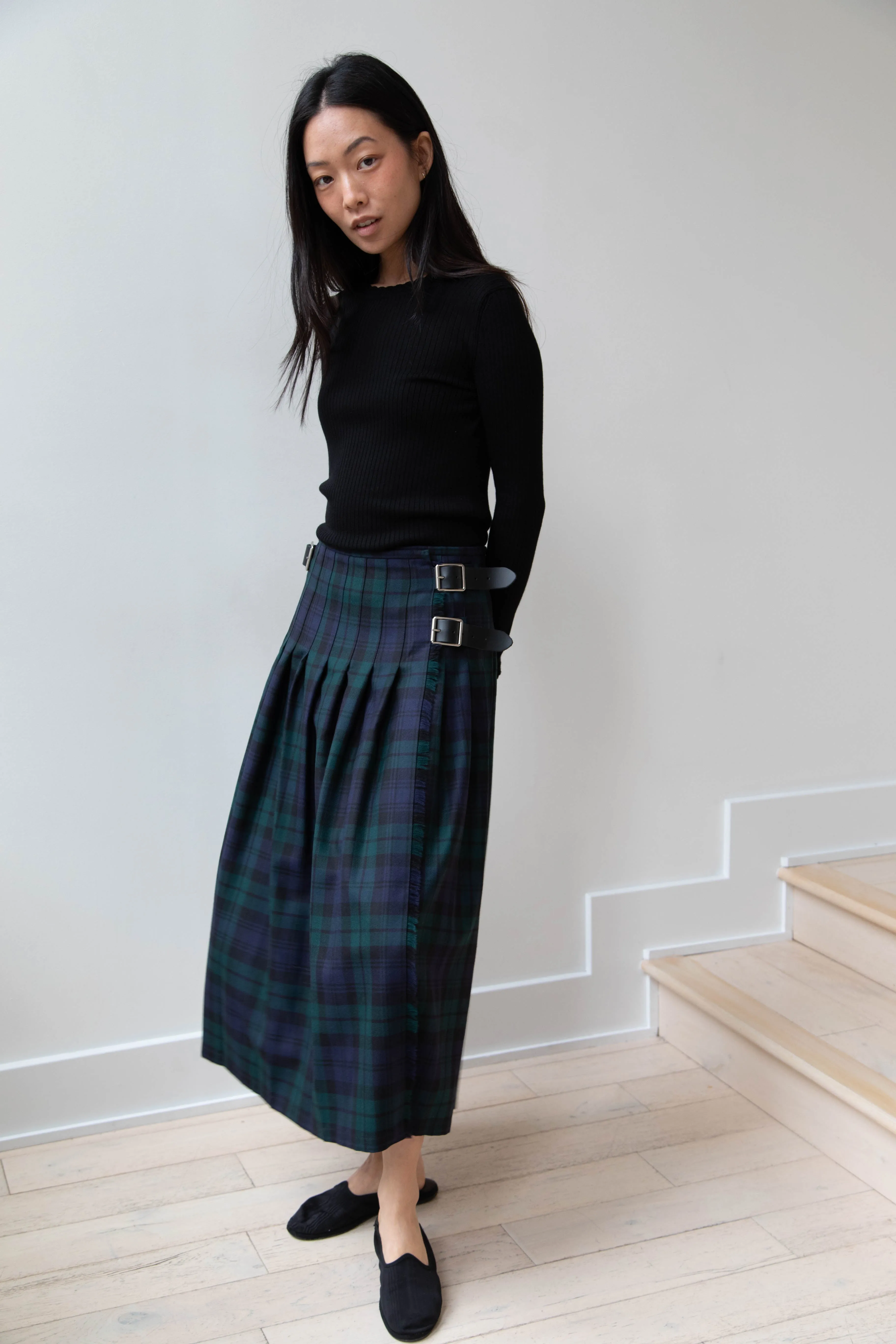 O'Neil of Dublin | Pleated Skirt in Black Watch