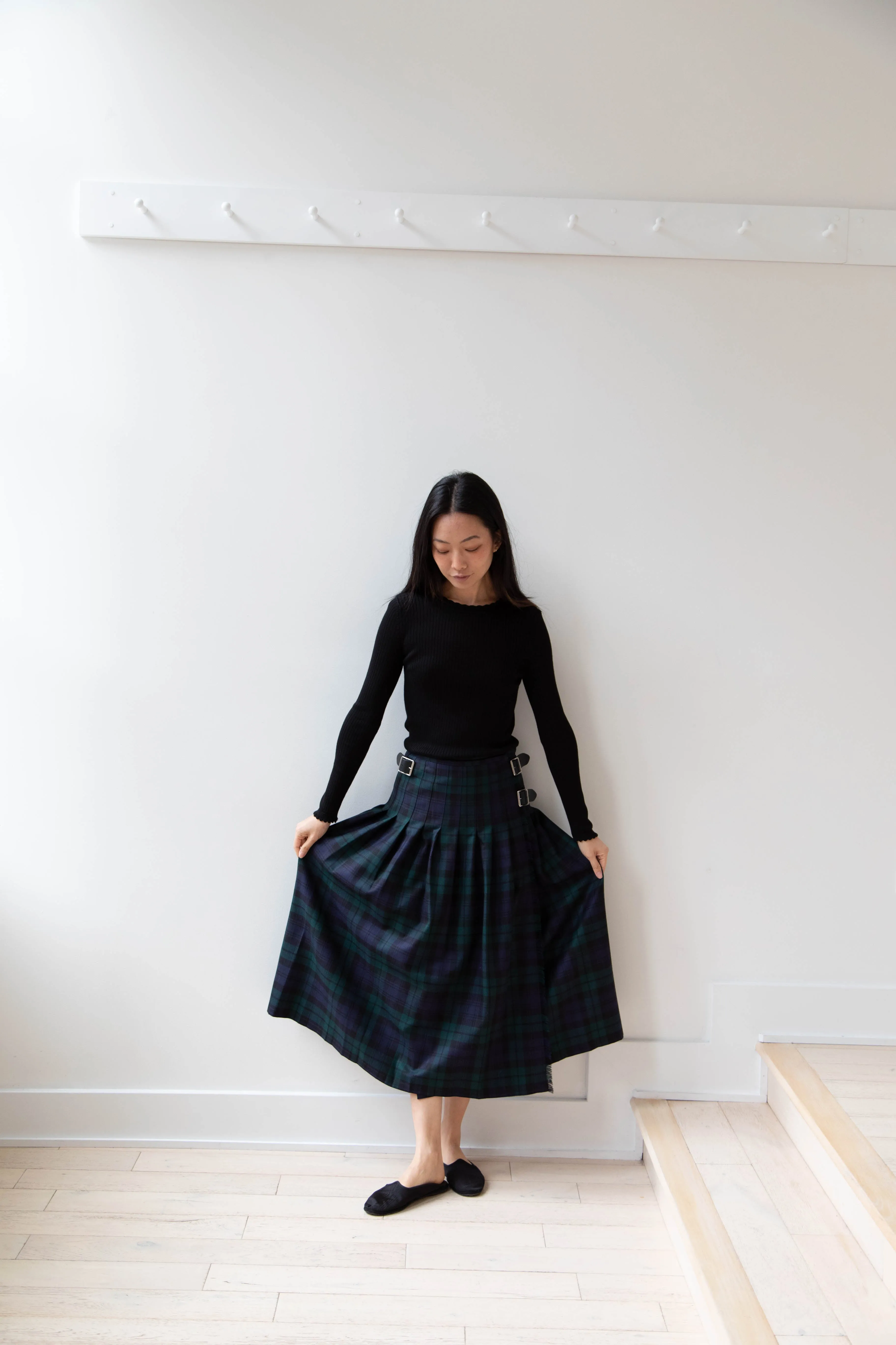 O'Neil of Dublin | Pleated Skirt in Black Watch