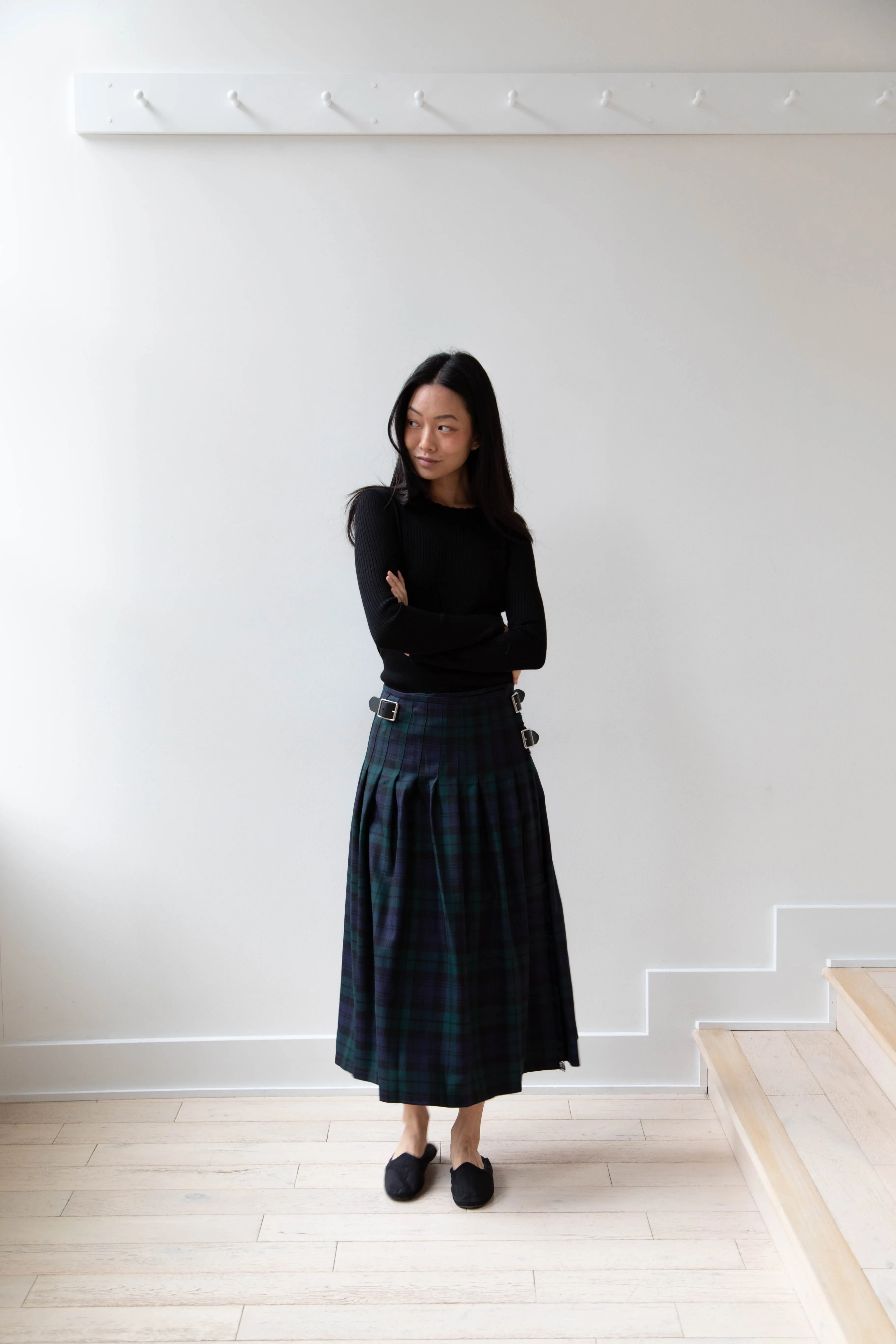 O'Neil of Dublin | Pleated Skirt in Black Watch