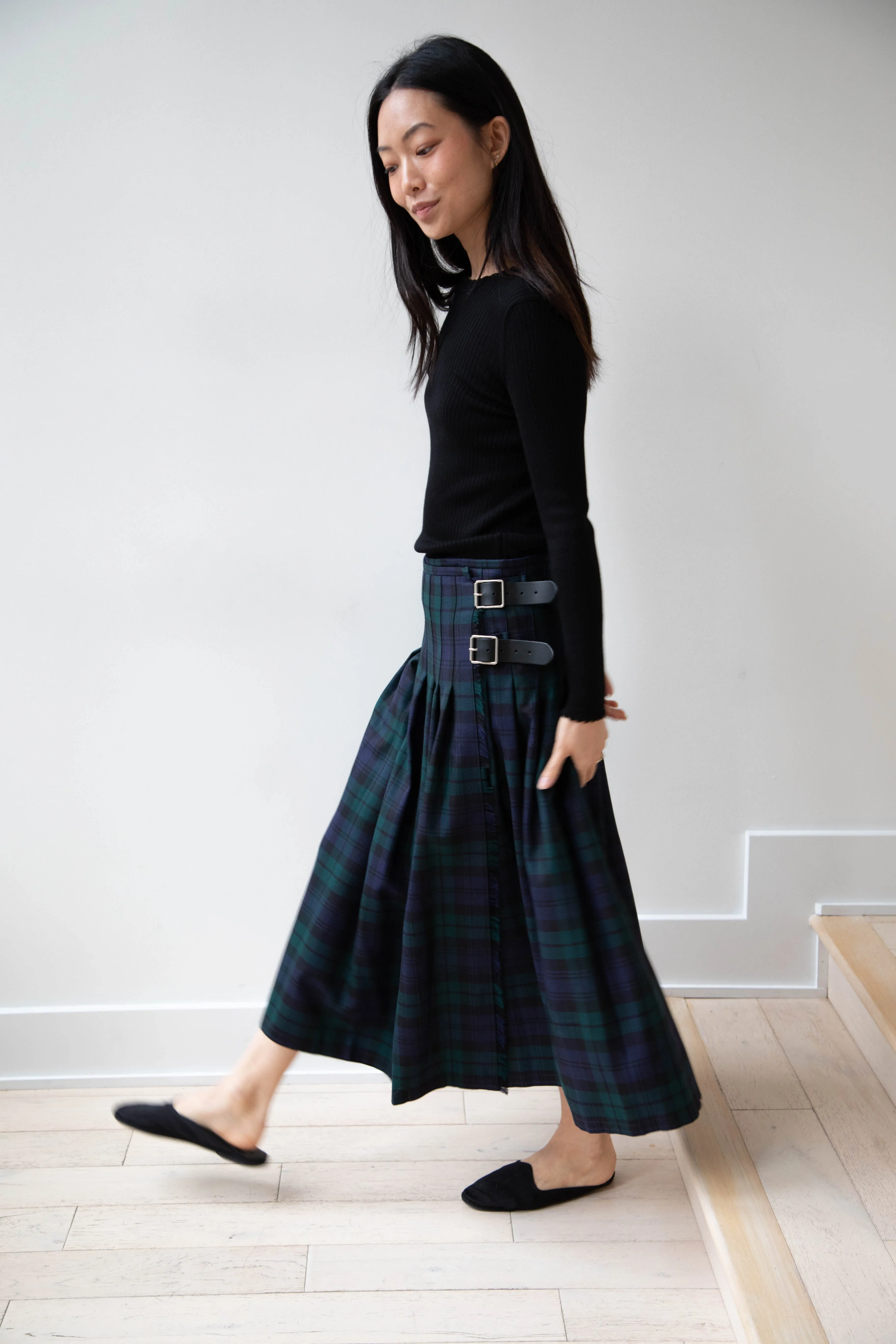 O'Neil of Dublin | Pleated Skirt in Black Watch