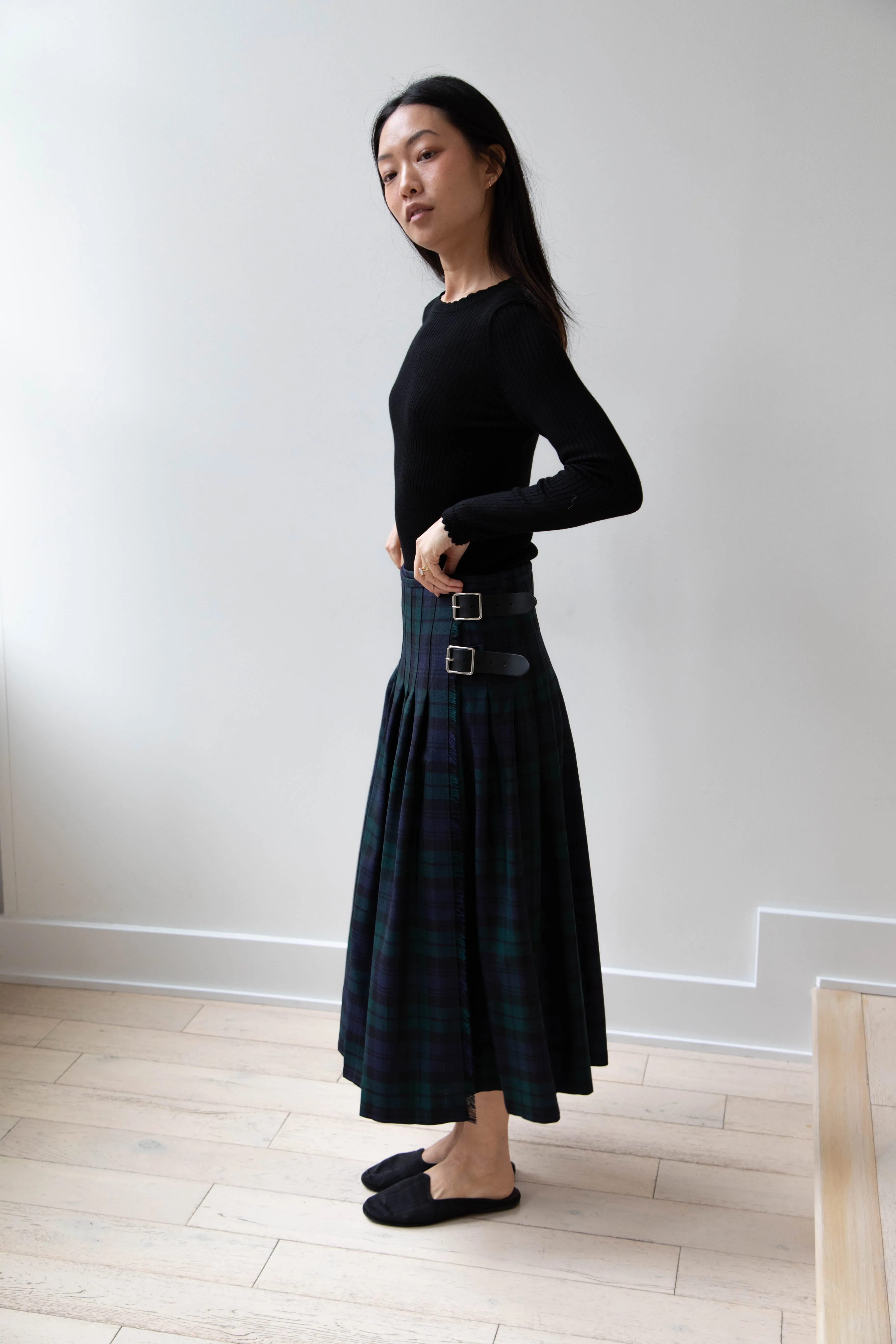 O'Neil of Dublin | Pleated Skirt in Black Watch