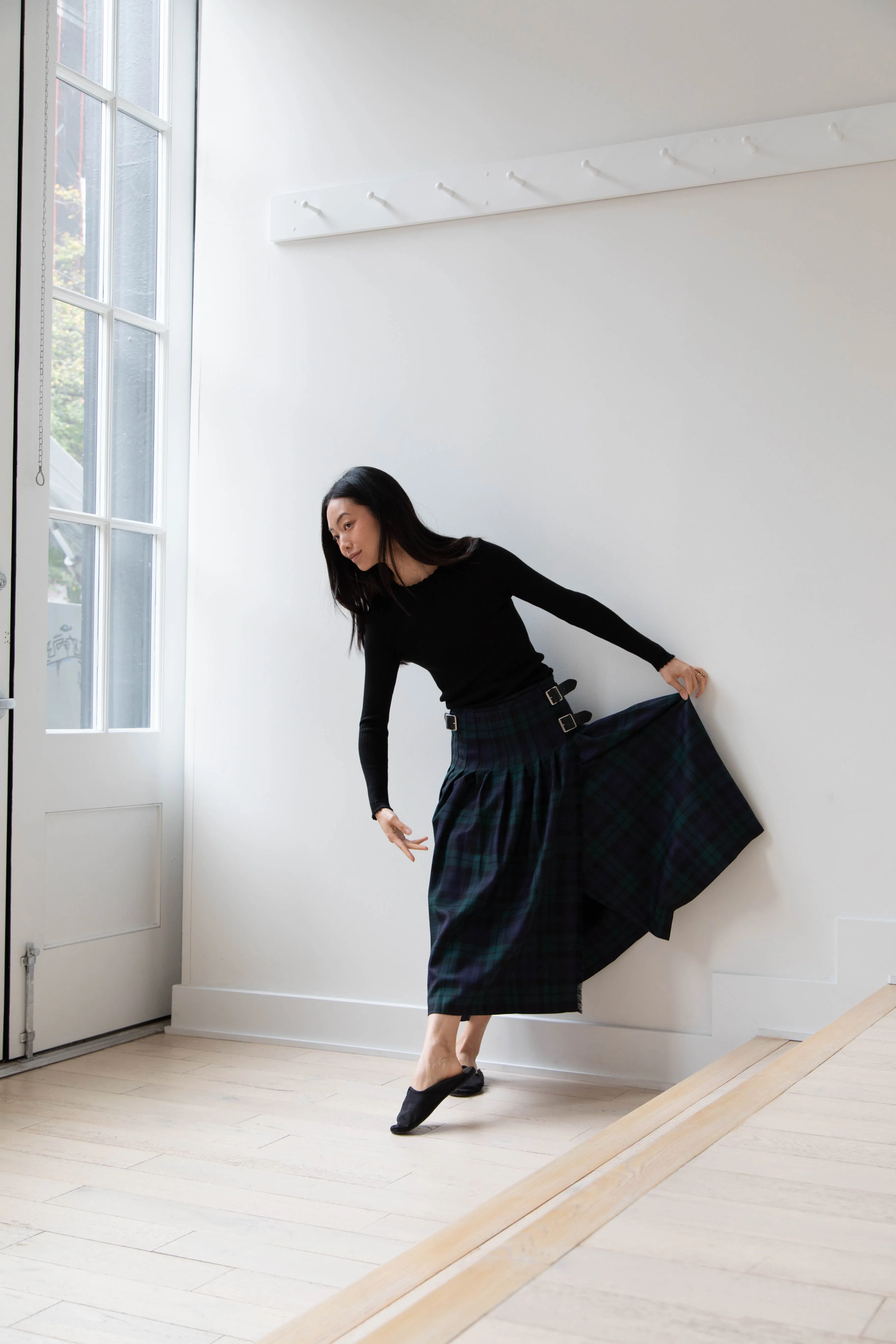 O'Neil of Dublin | Pleated Skirt in Black Watch