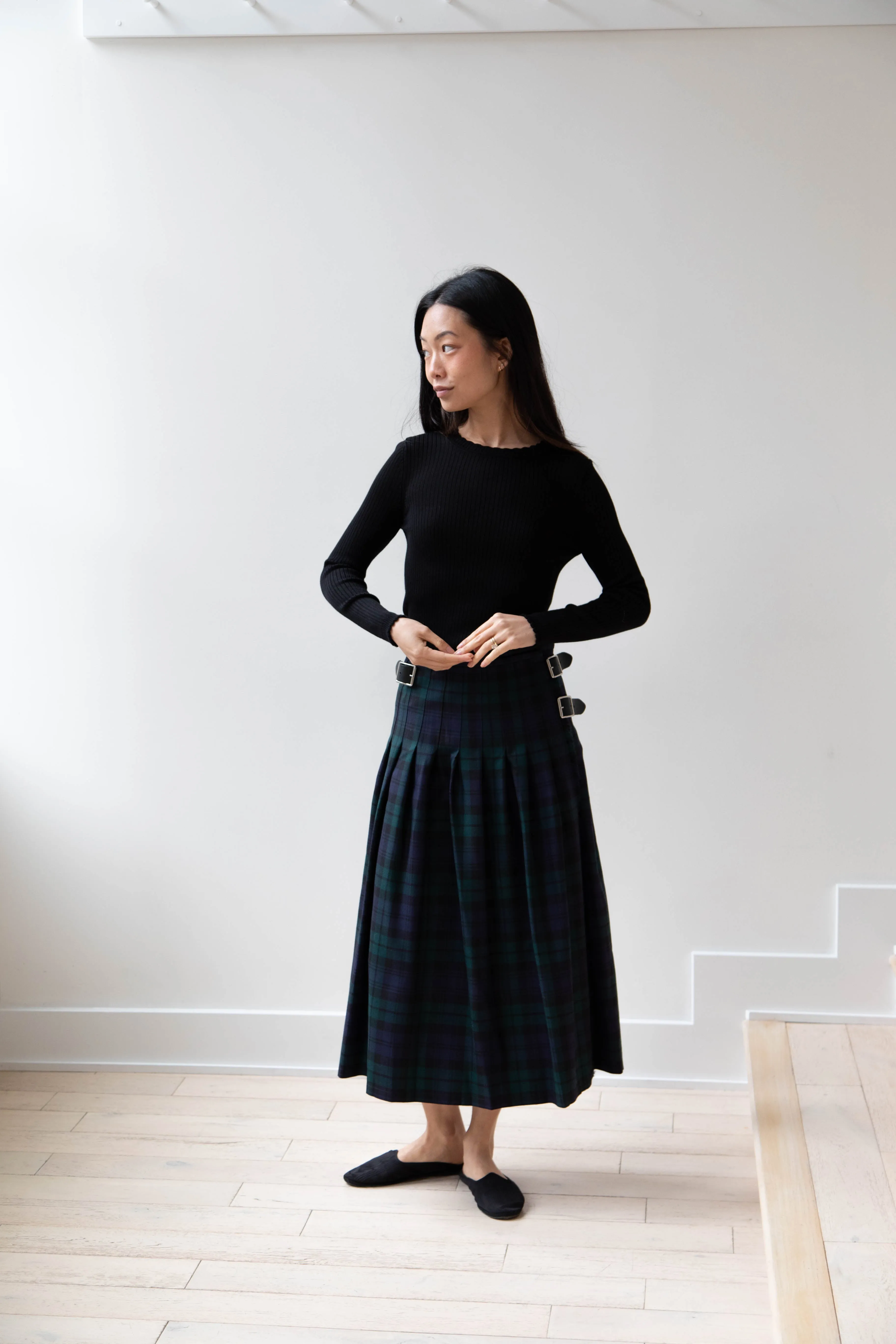 O'Neil of Dublin | Pleated Skirt in Black Watch