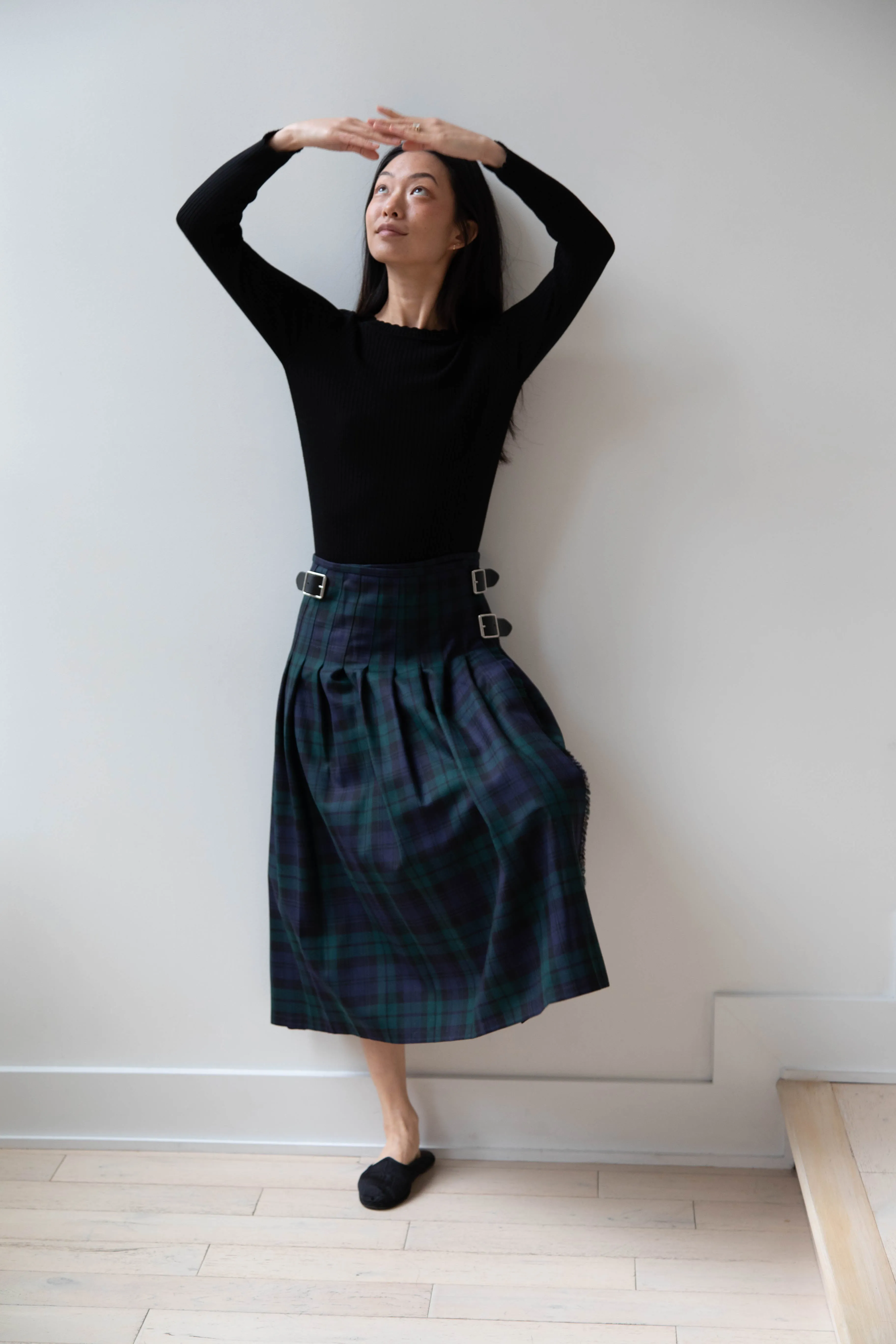 O'Neil of Dublin | Pleated Skirt in Black Watch