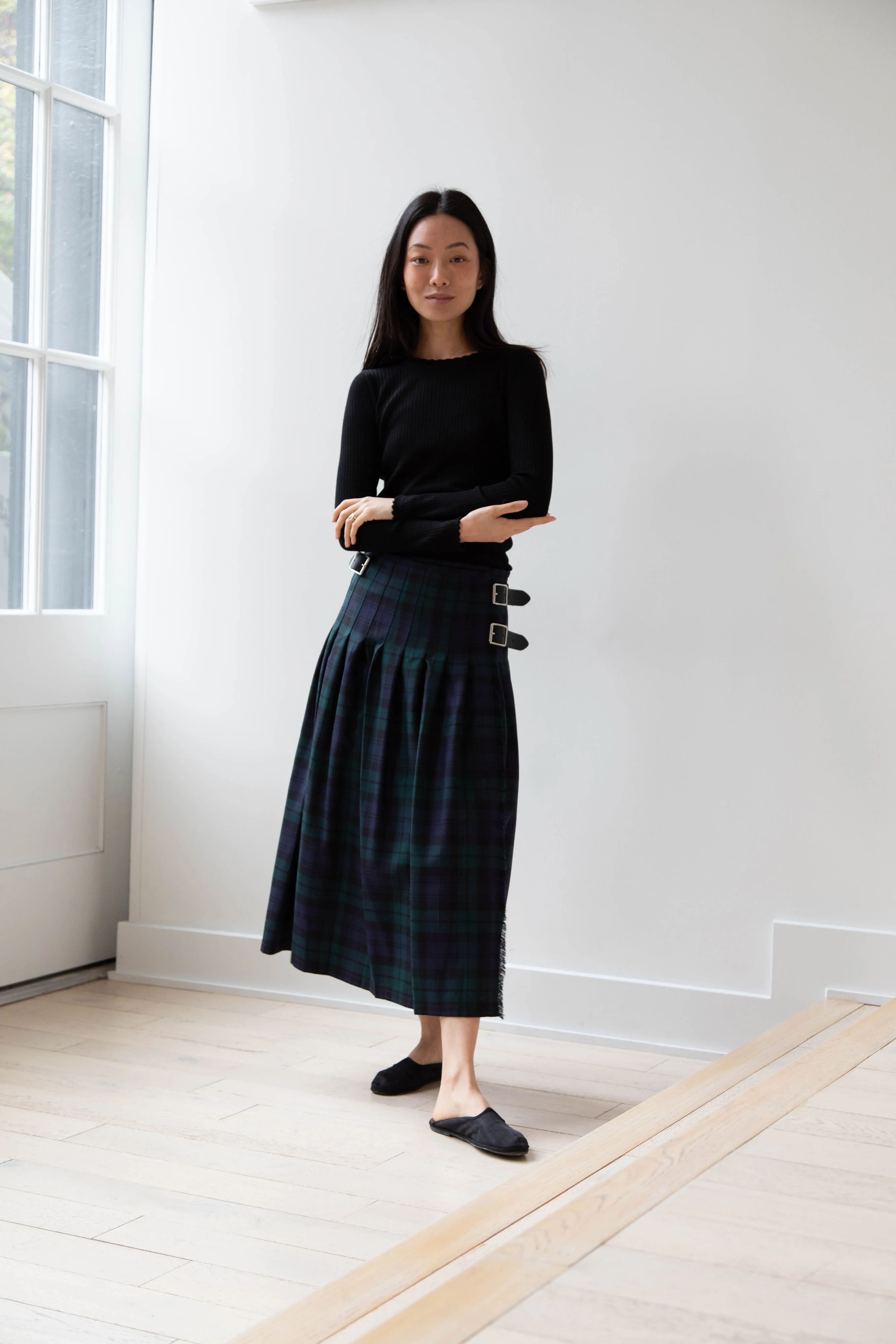 O'Neil of Dublin | Pleated Skirt in Black Watch