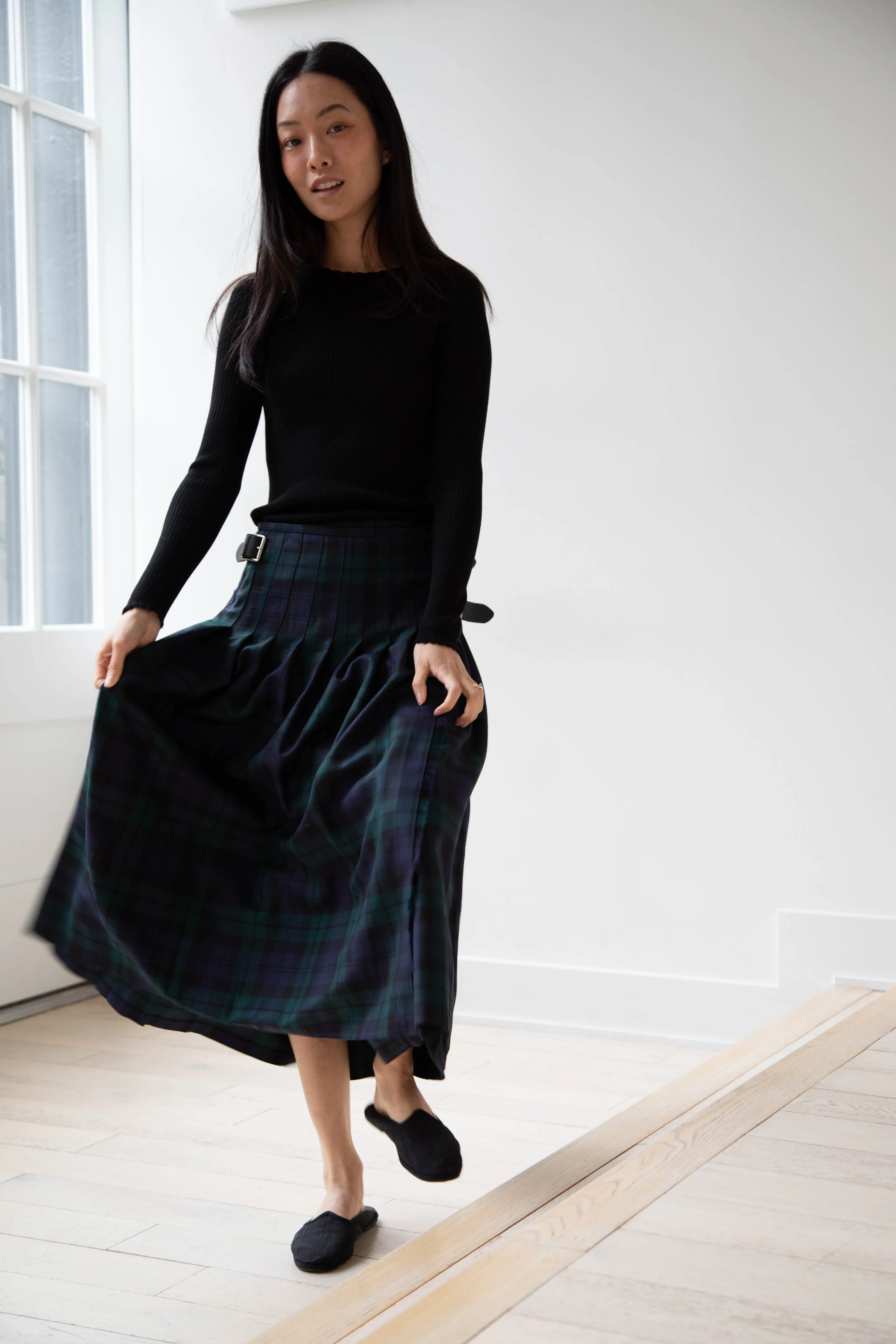 O'Neil of Dublin | Pleated Skirt in Black Watch