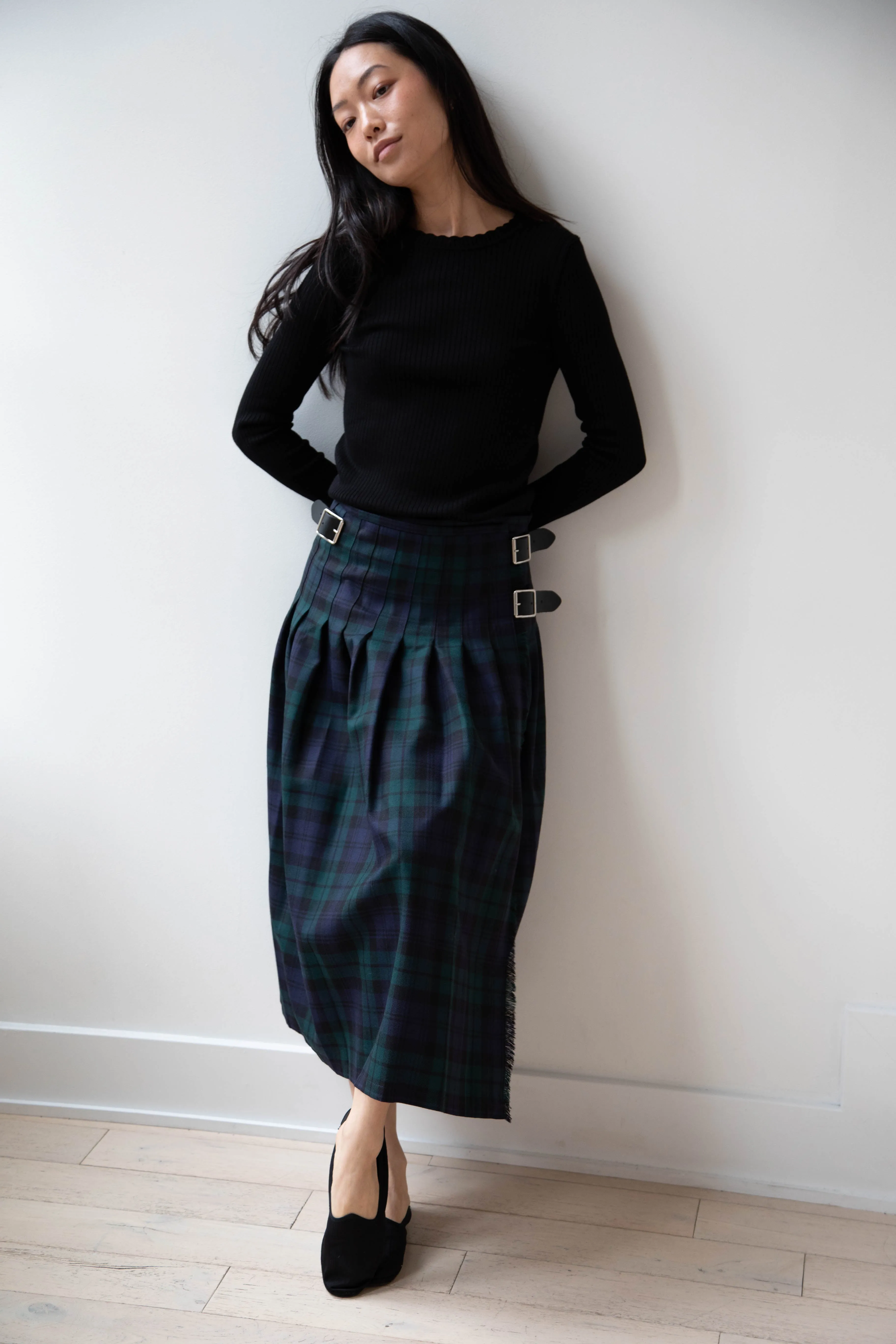 O'Neil of Dublin | Pleated Skirt in Black Watch