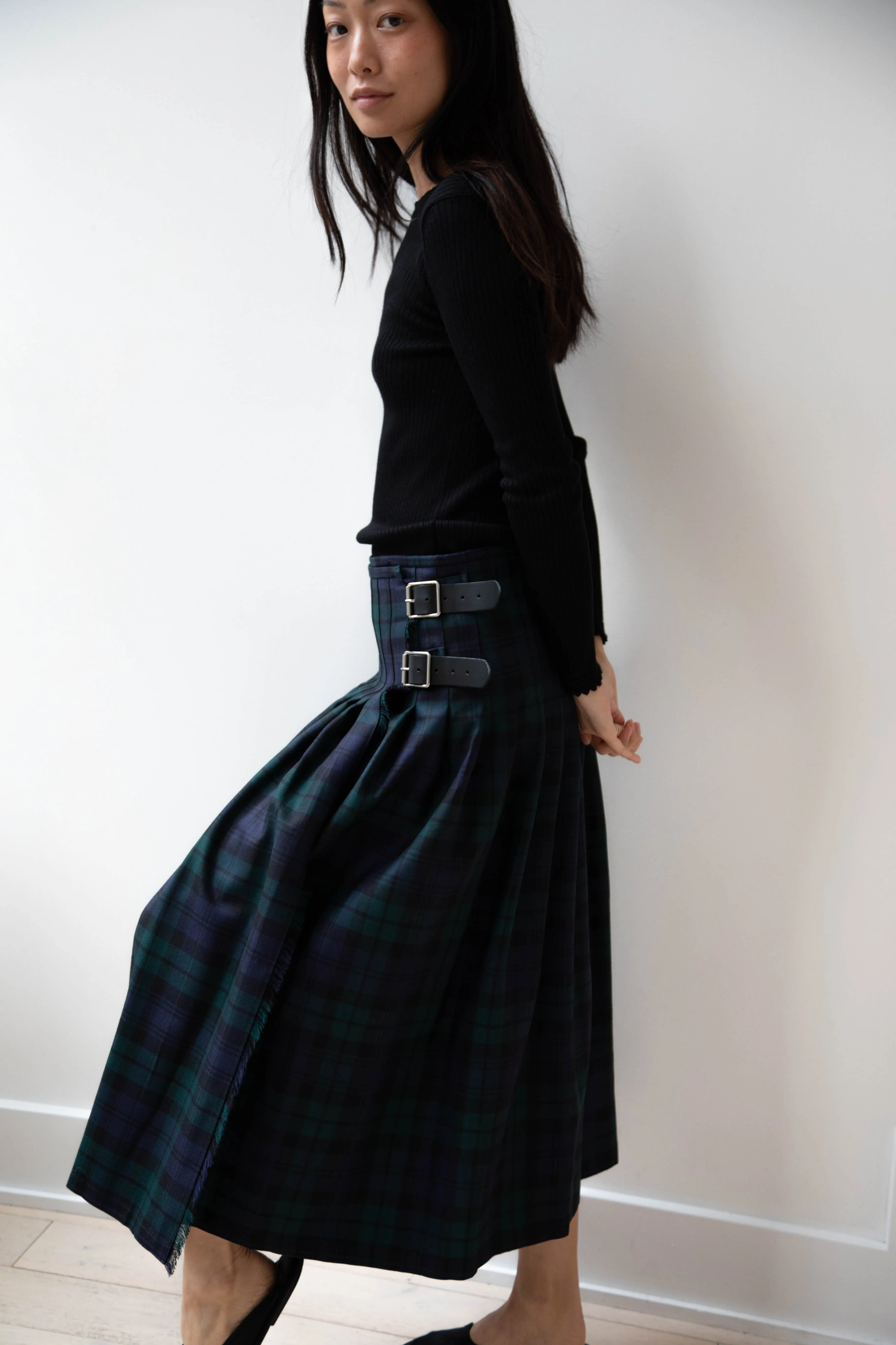 O'Neil of Dublin | Pleated Skirt in Black Watch