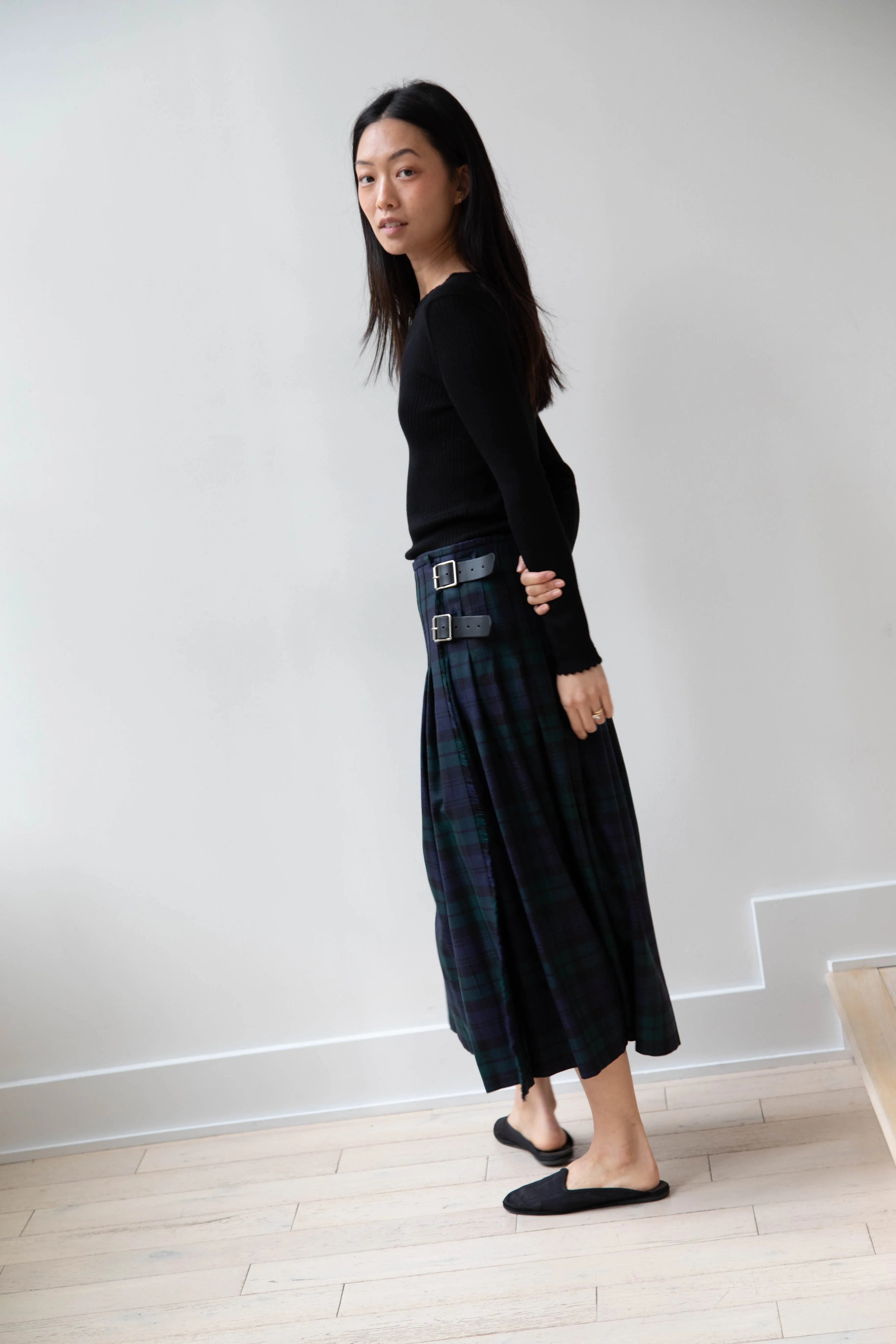 O'Neil of Dublin | Pleated Skirt in Black Watch