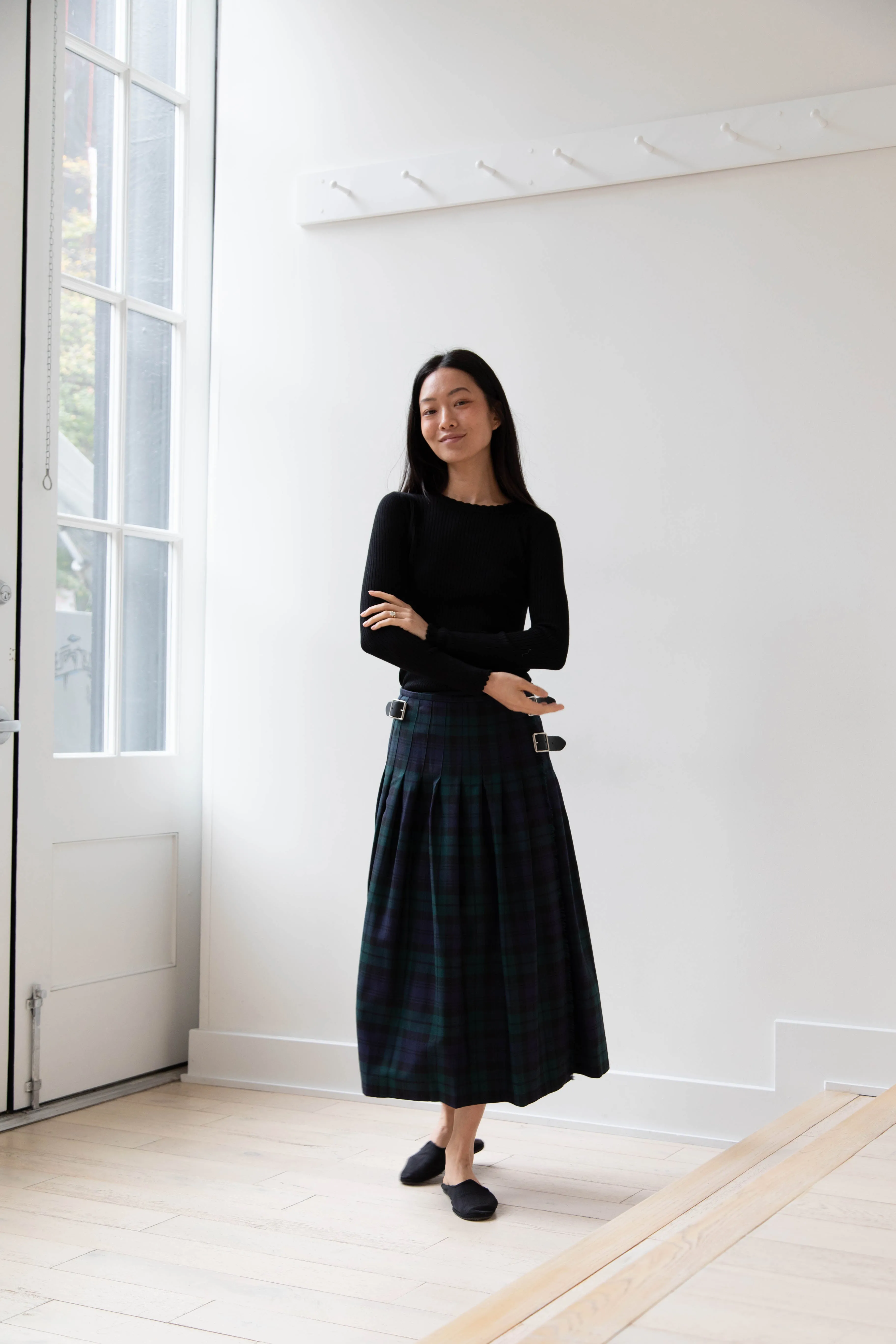 O'Neil of Dublin | Pleated Skirt in Black Watch