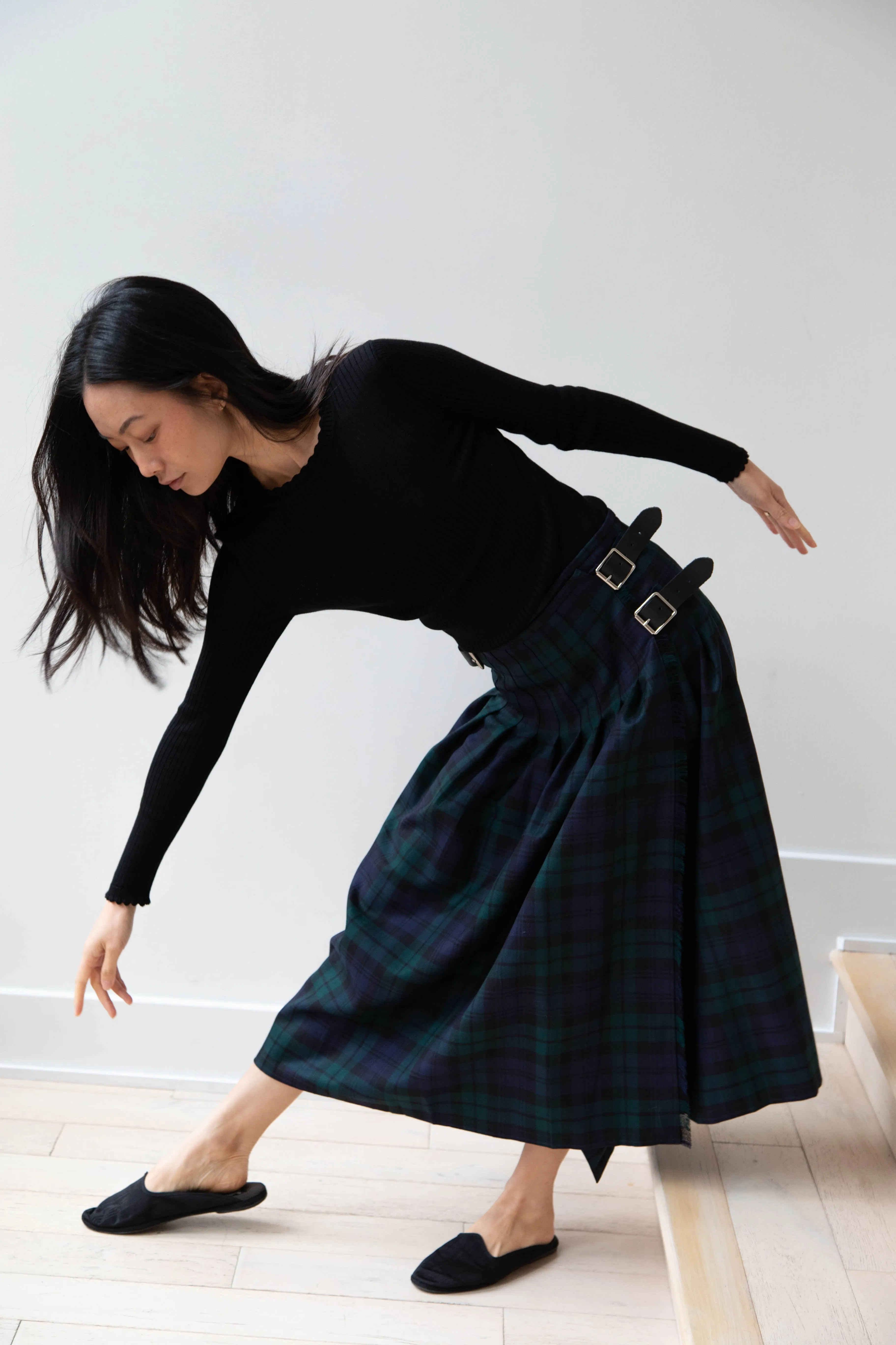 O'Neil of Dublin | Pleated Skirt in Black Watch