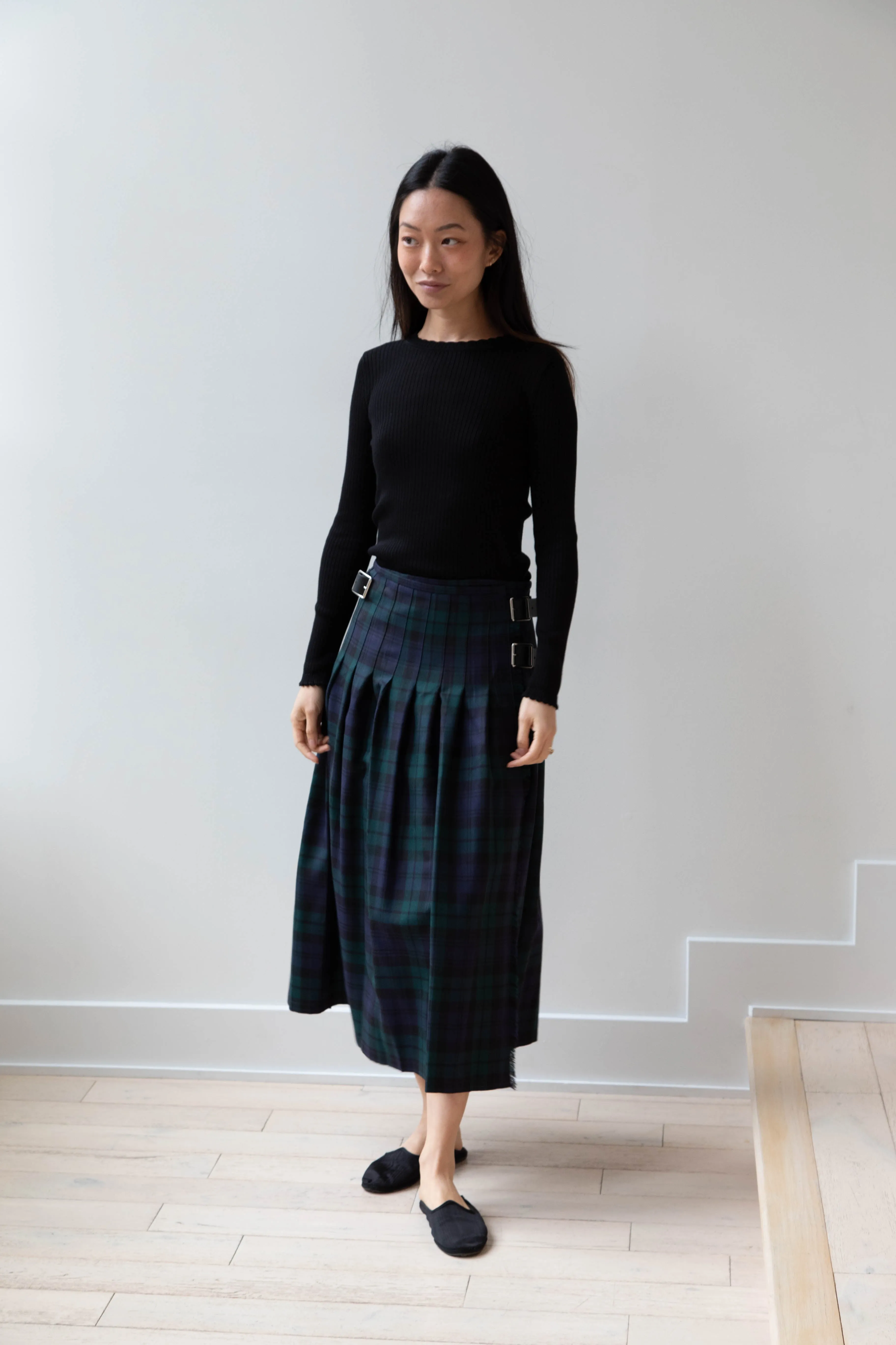 O'Neil of Dublin | Pleated Skirt in Black Watch