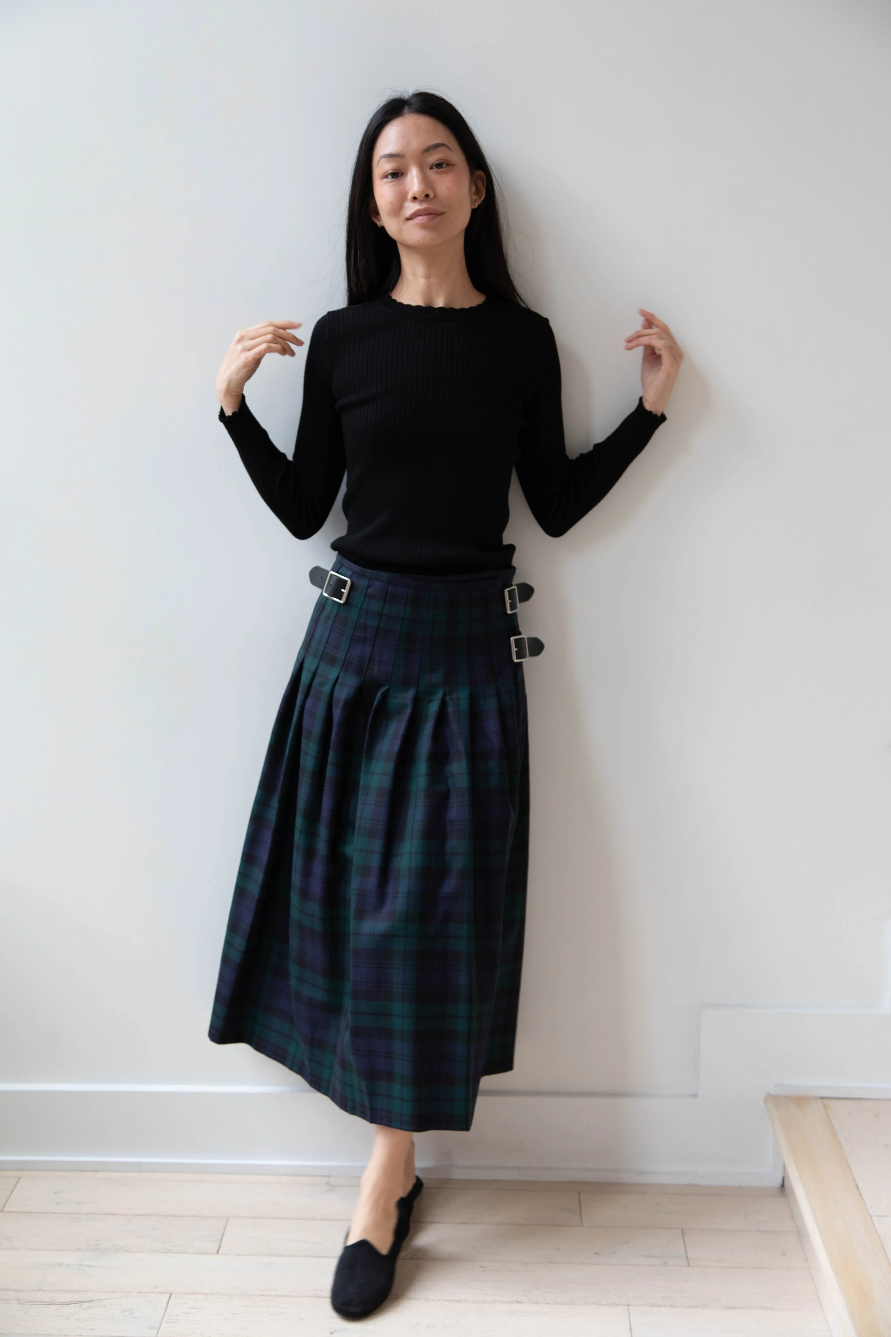 O'Neil of Dublin | Pleated Skirt in Black Watch