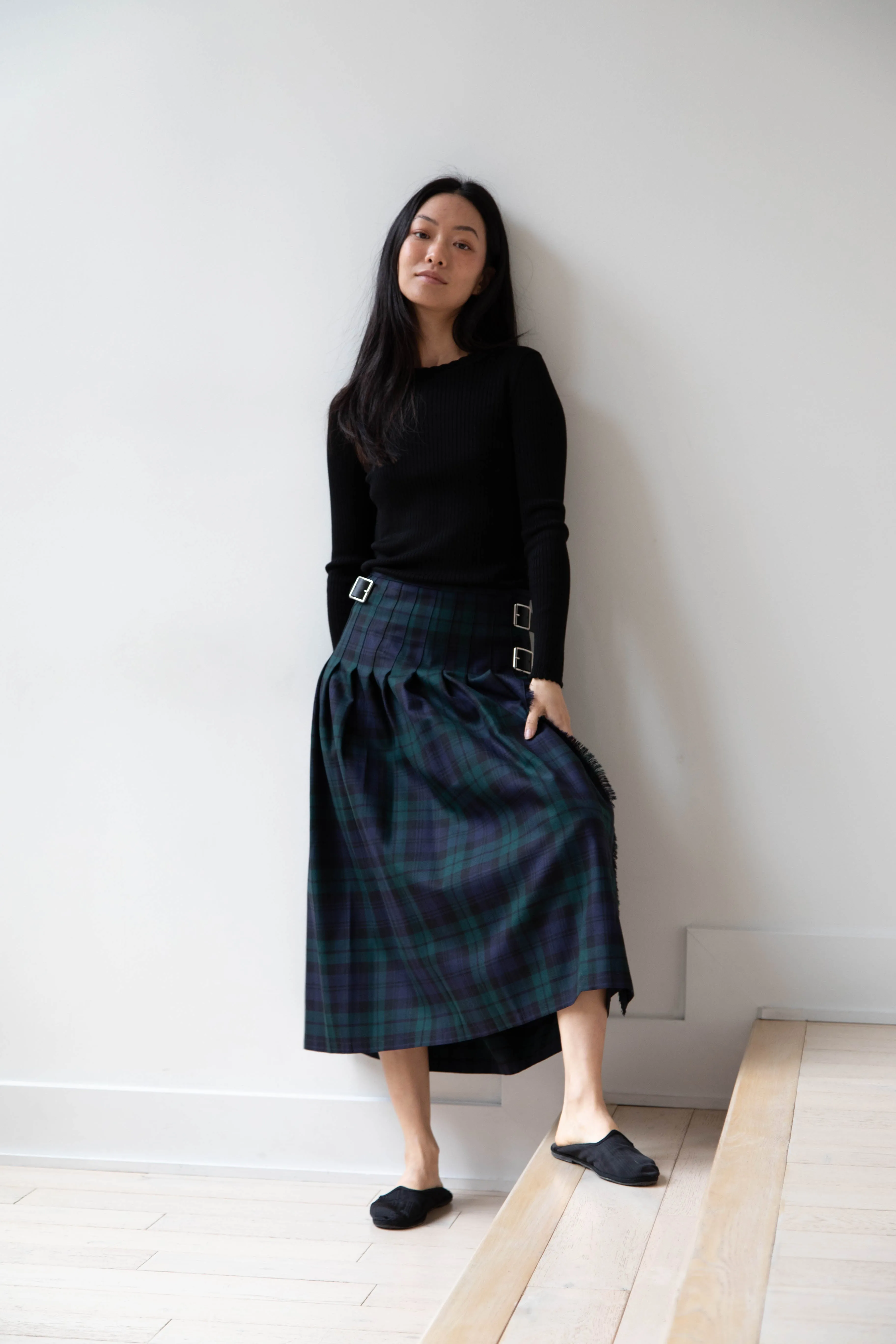 O'Neil of Dublin | Pleated Skirt in Black Watch