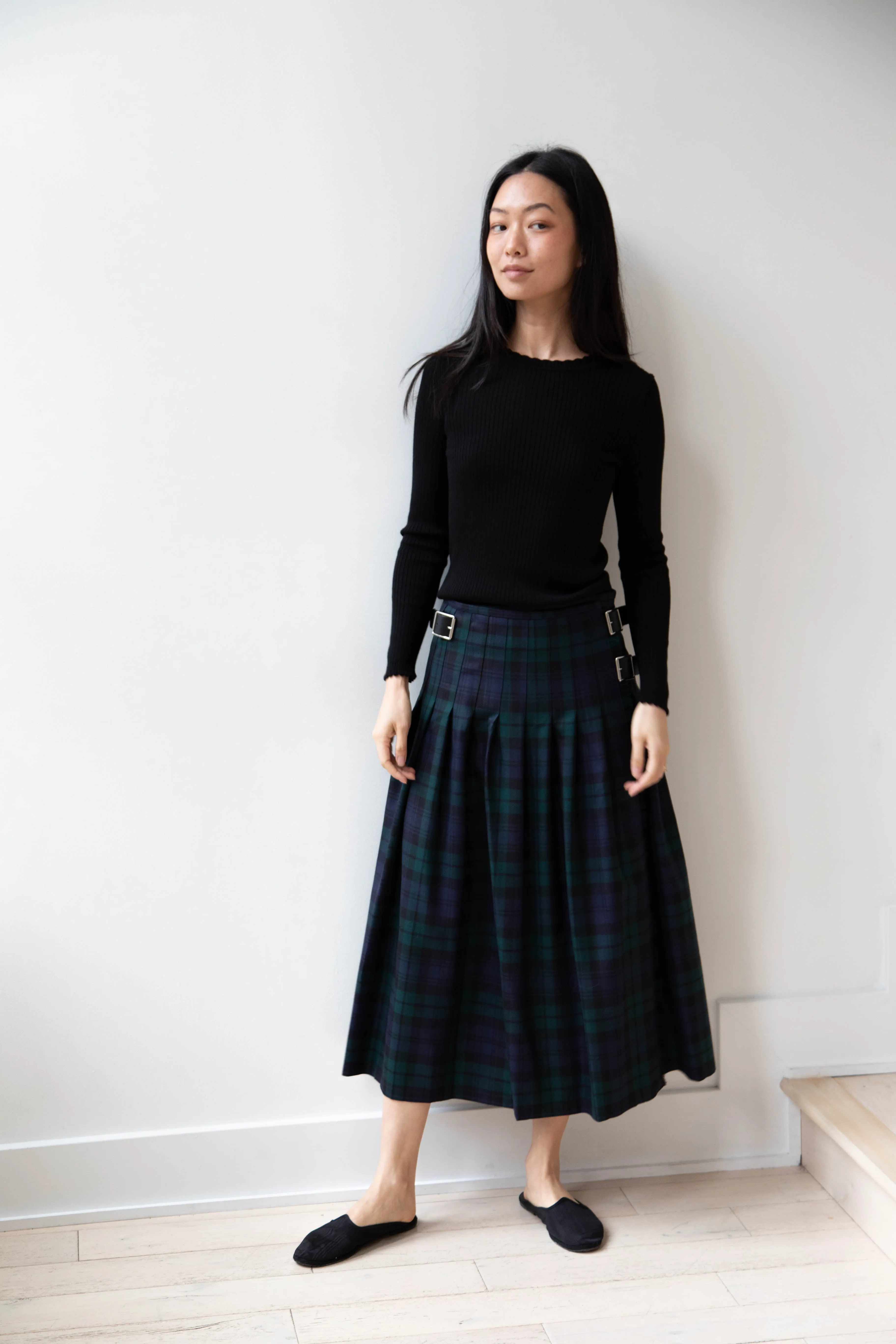 O'Neil of Dublin | Pleated Skirt in Black Watch