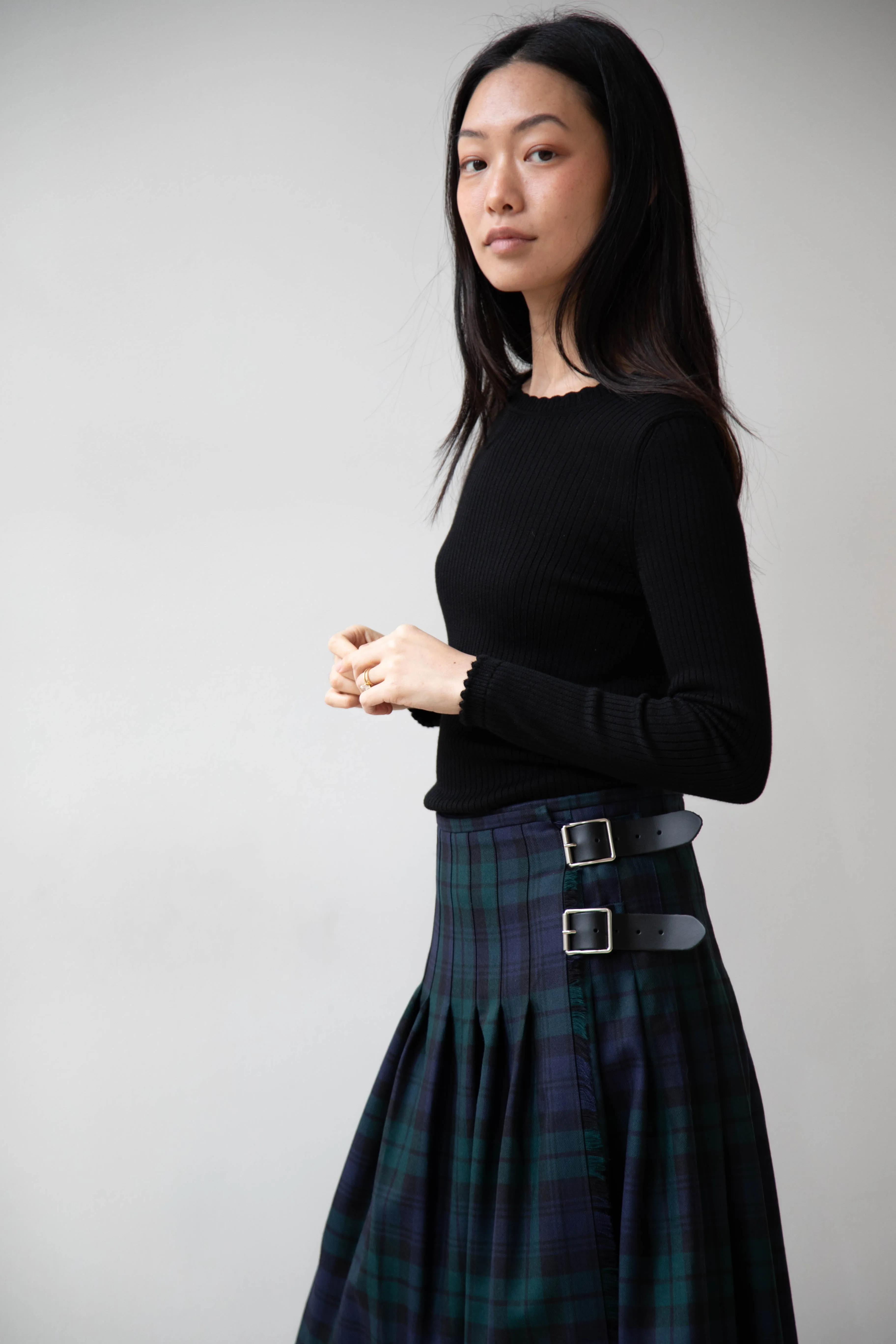 O'Neil of Dublin | Pleated Skirt in Black Watch