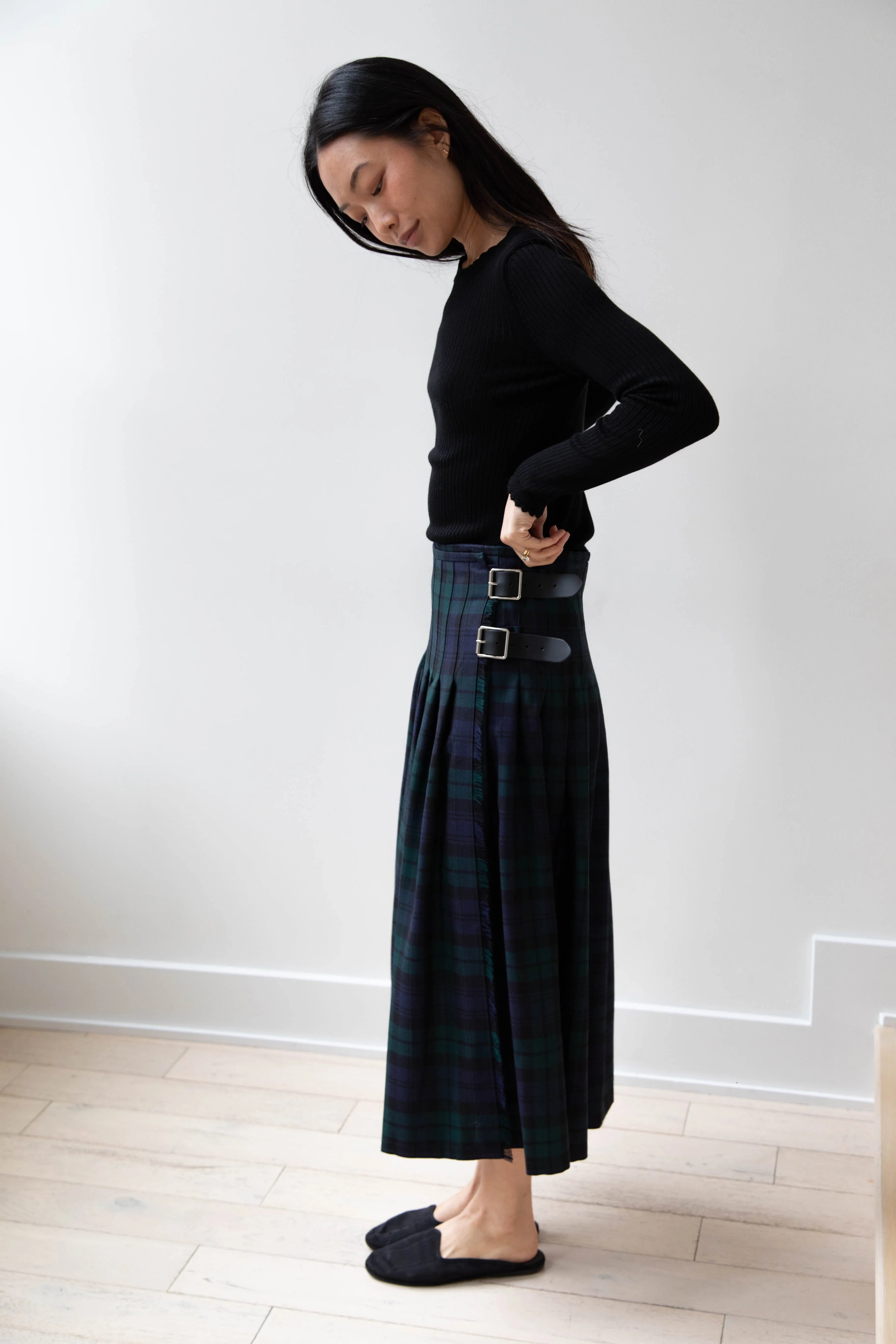 O'Neil of Dublin | Pleated Skirt in Black Watch