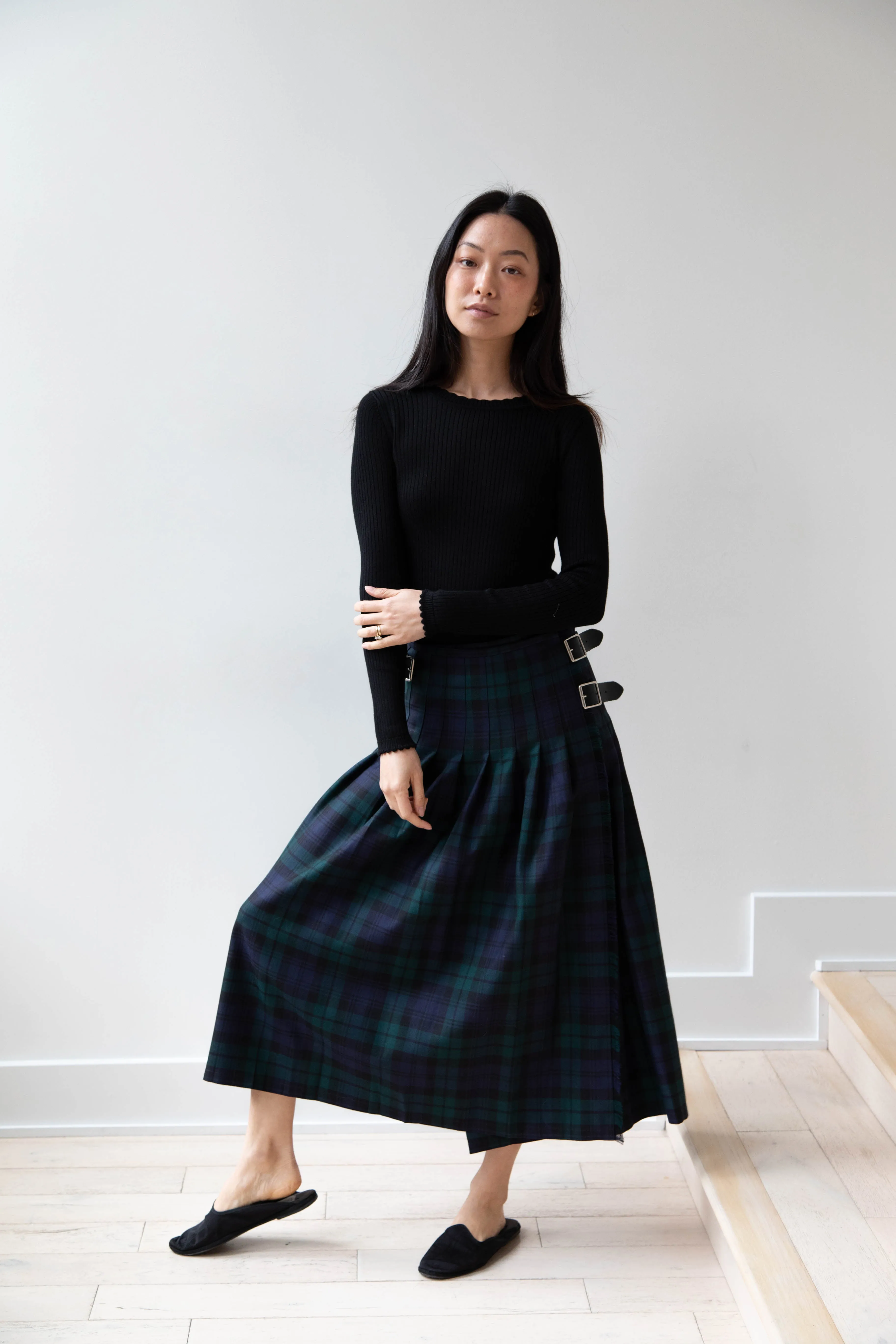 O'Neil of Dublin | Pleated Skirt in Black Watch