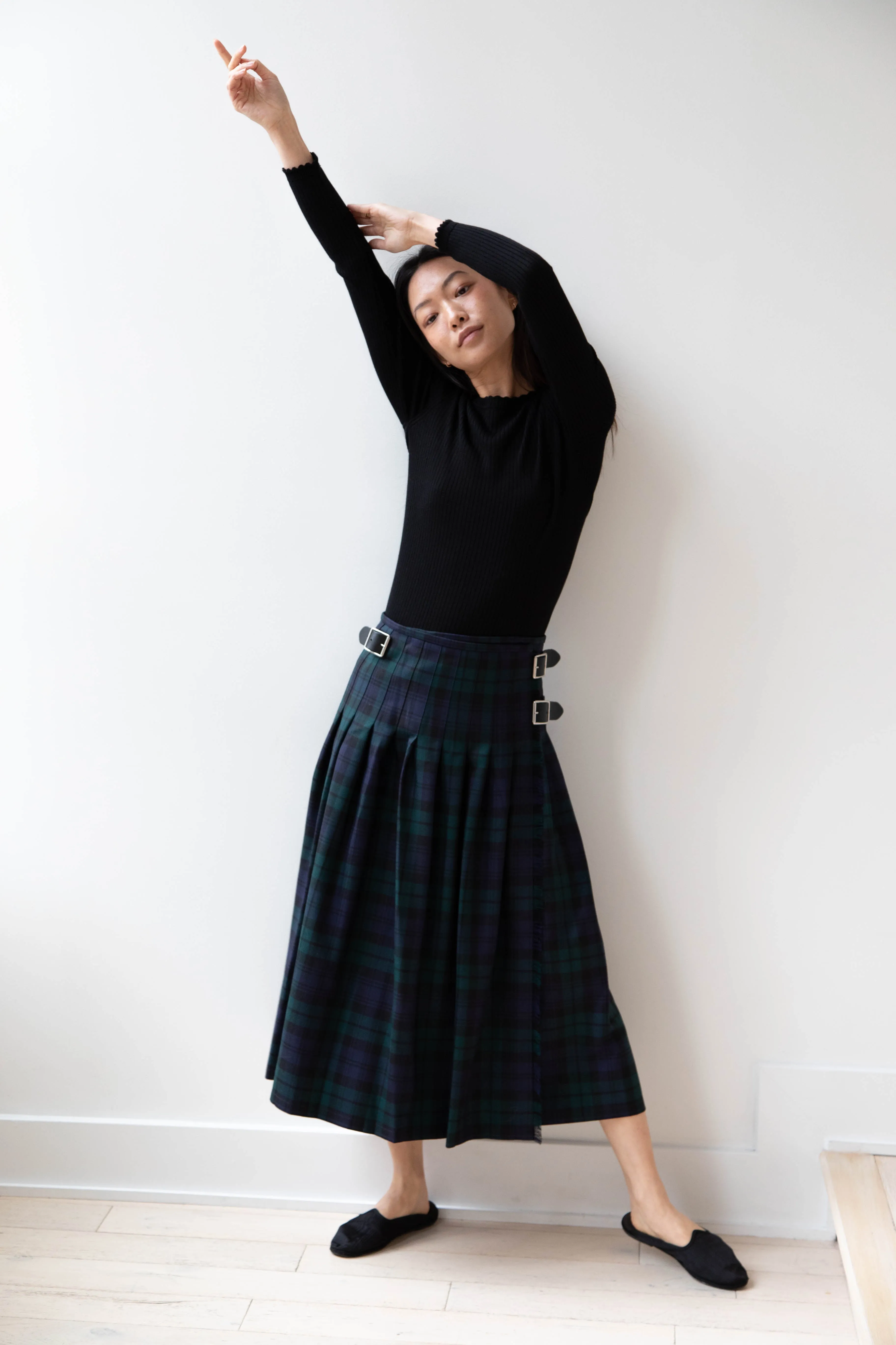 O'Neil of Dublin | Pleated Skirt in Black Watch