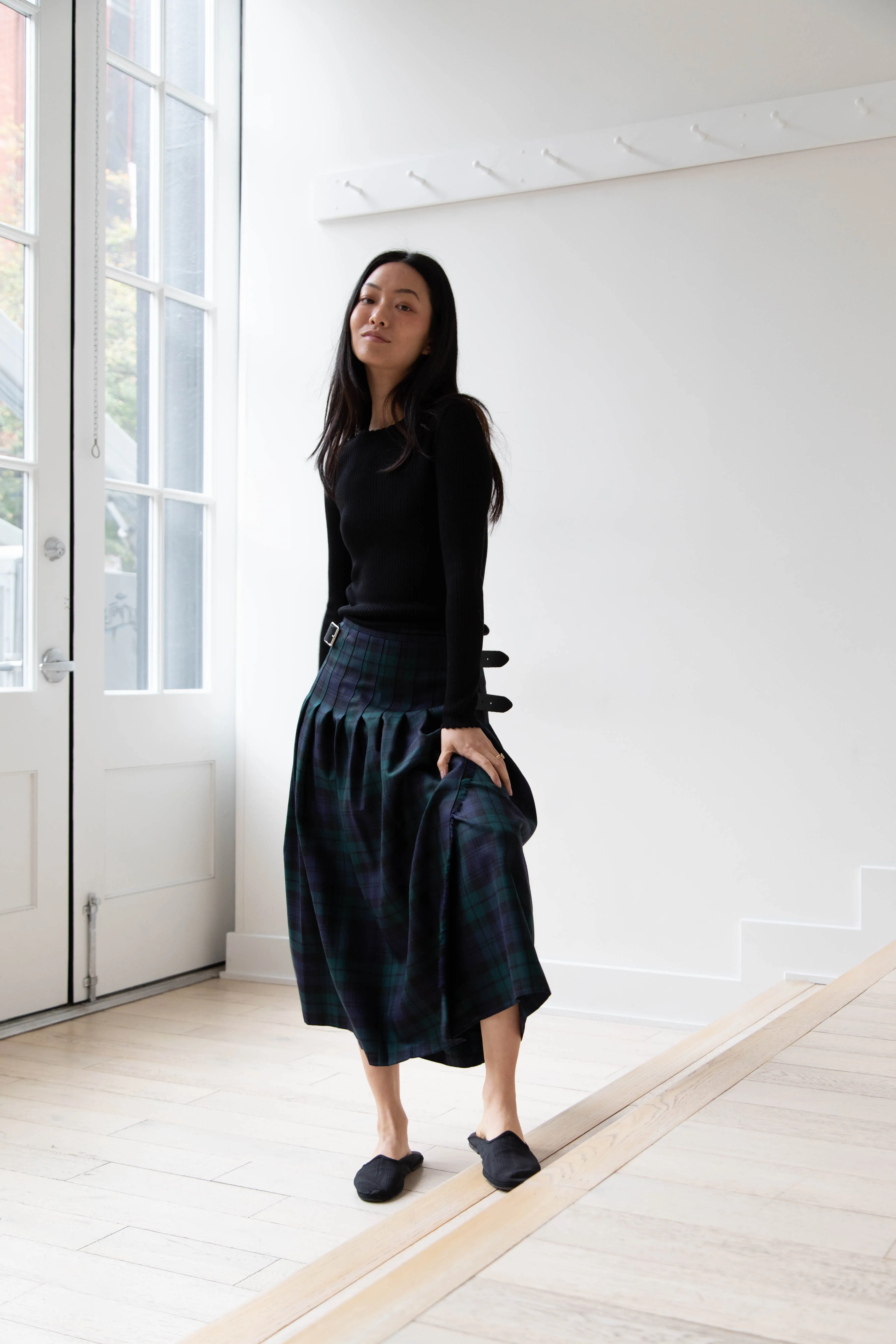 O'Neil of Dublin | Pleated Skirt in Black Watch