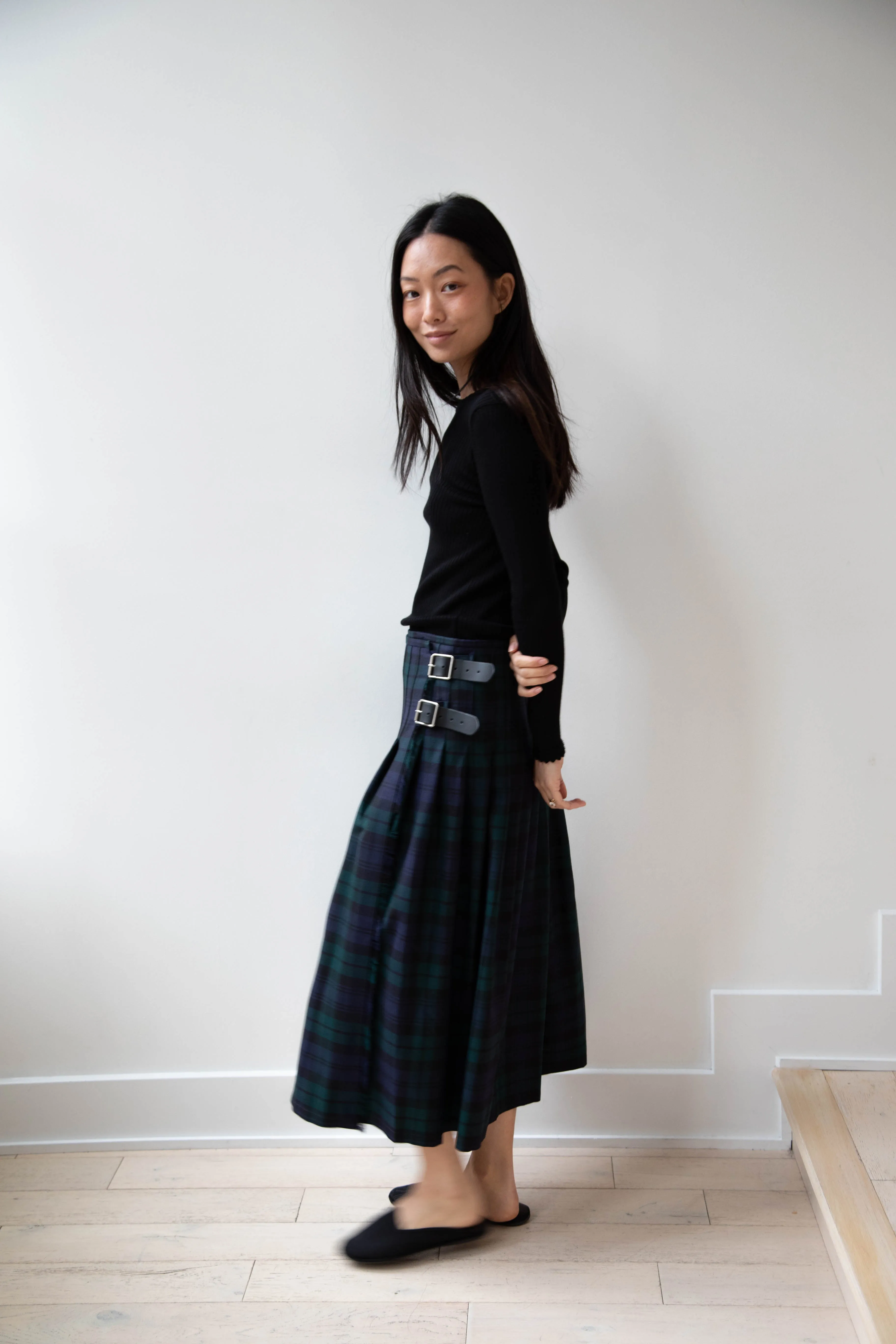 O'Neil of Dublin | Pleated Skirt in Black Watch