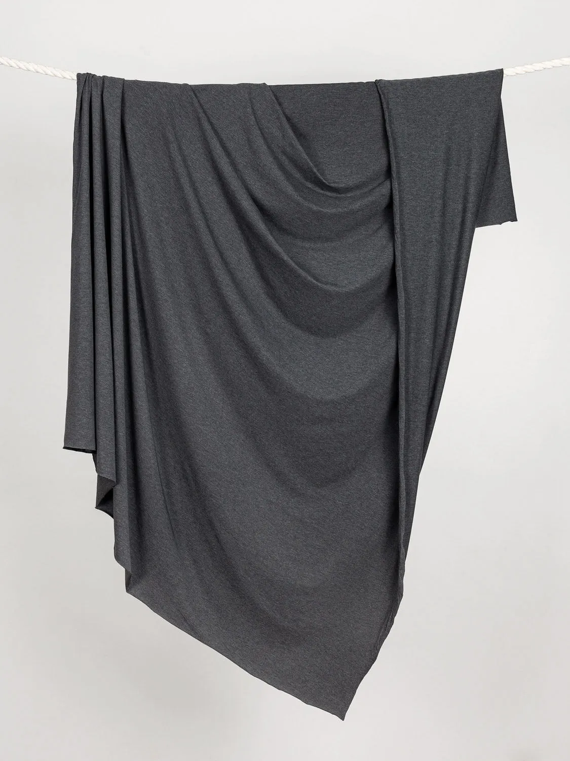 Organic Cotton   Tencel Stretch Knit Jersey - Charcoal