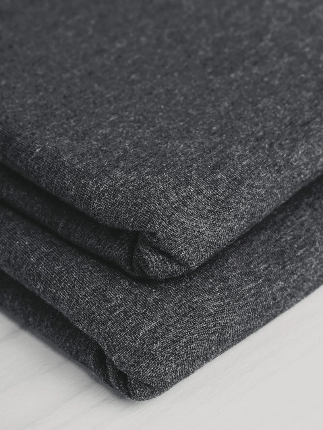 Organic Cotton   Tencel Stretch Knit Jersey - Charcoal