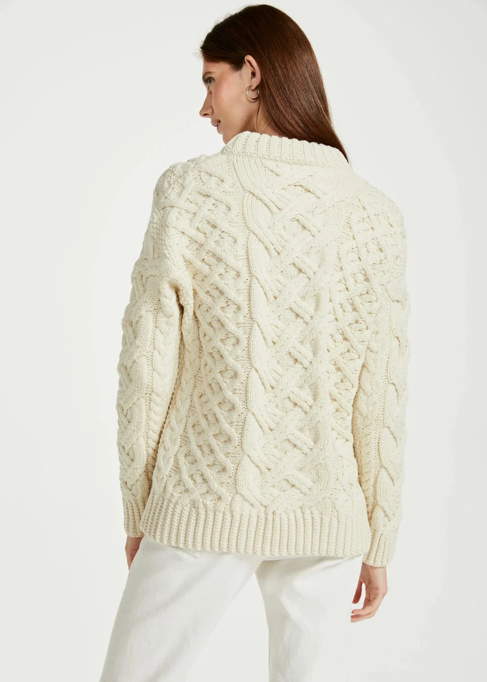 Oversized Aran Trellis Sweater | Natural - Clearance