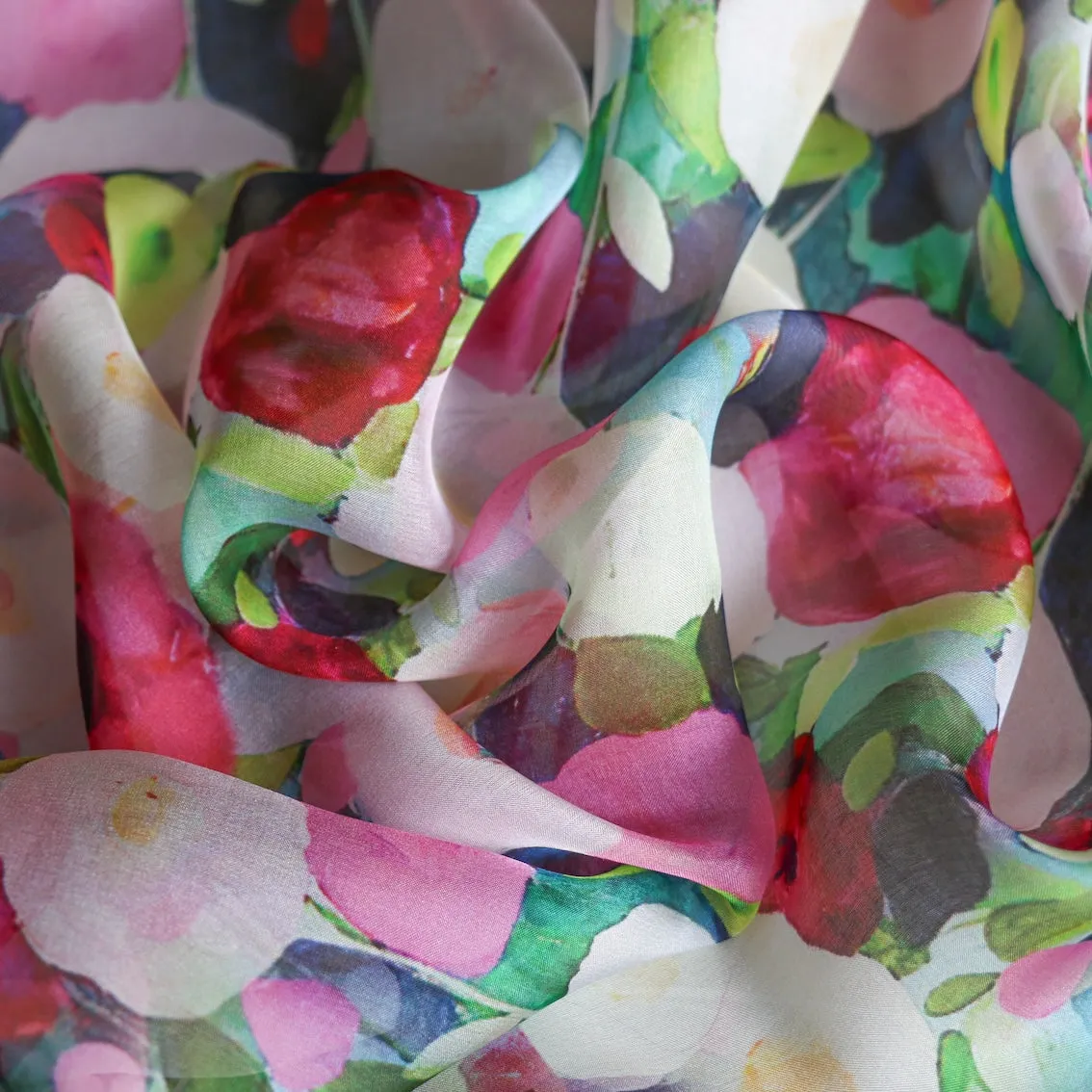 Poppy Bliss Silk Chiffon