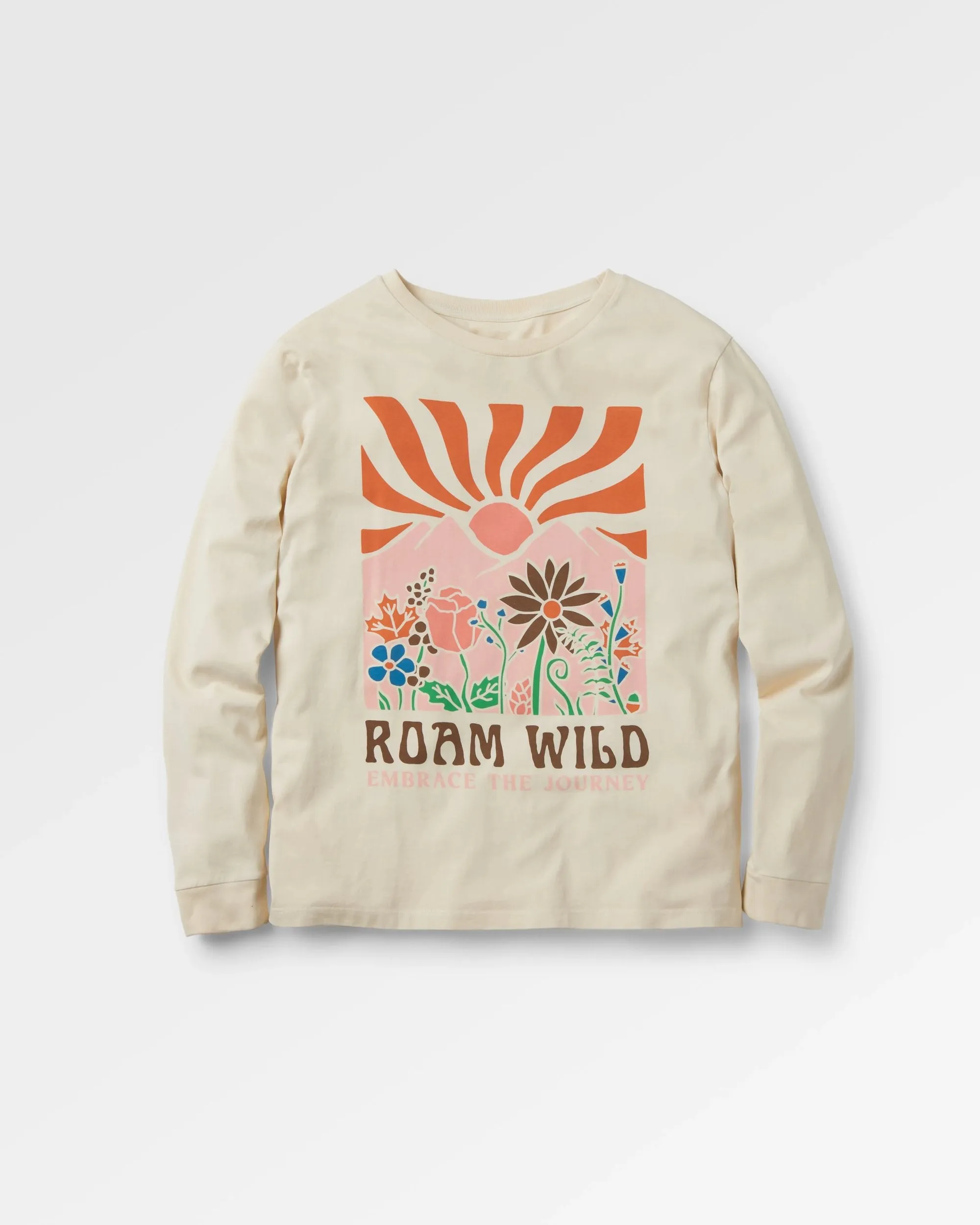 Roam Wild Recycled Cotton Oversized LS T-Shirt - Birch