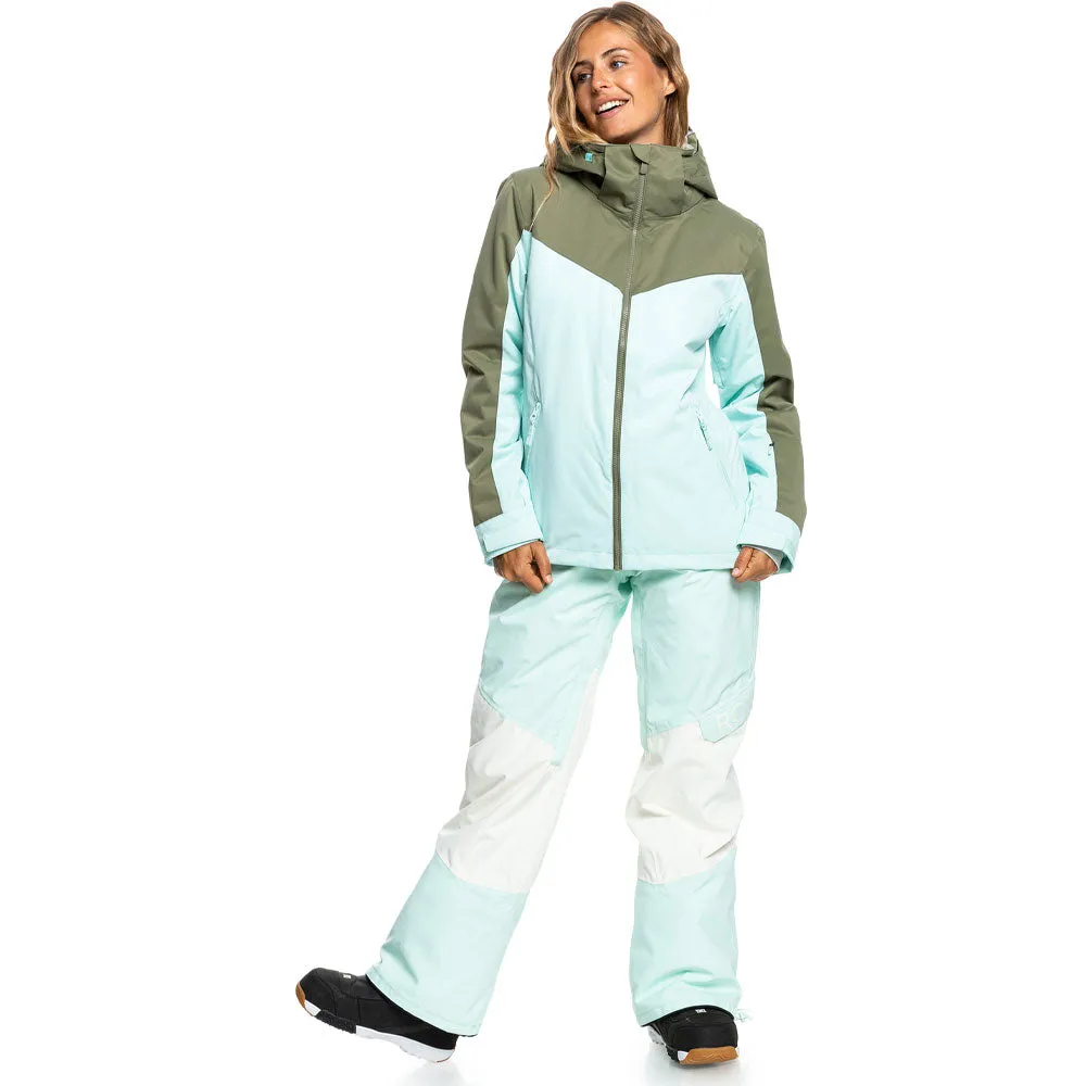 Roxy Free Jet Block Snowboard/Ski Jacket - Fair Aqua