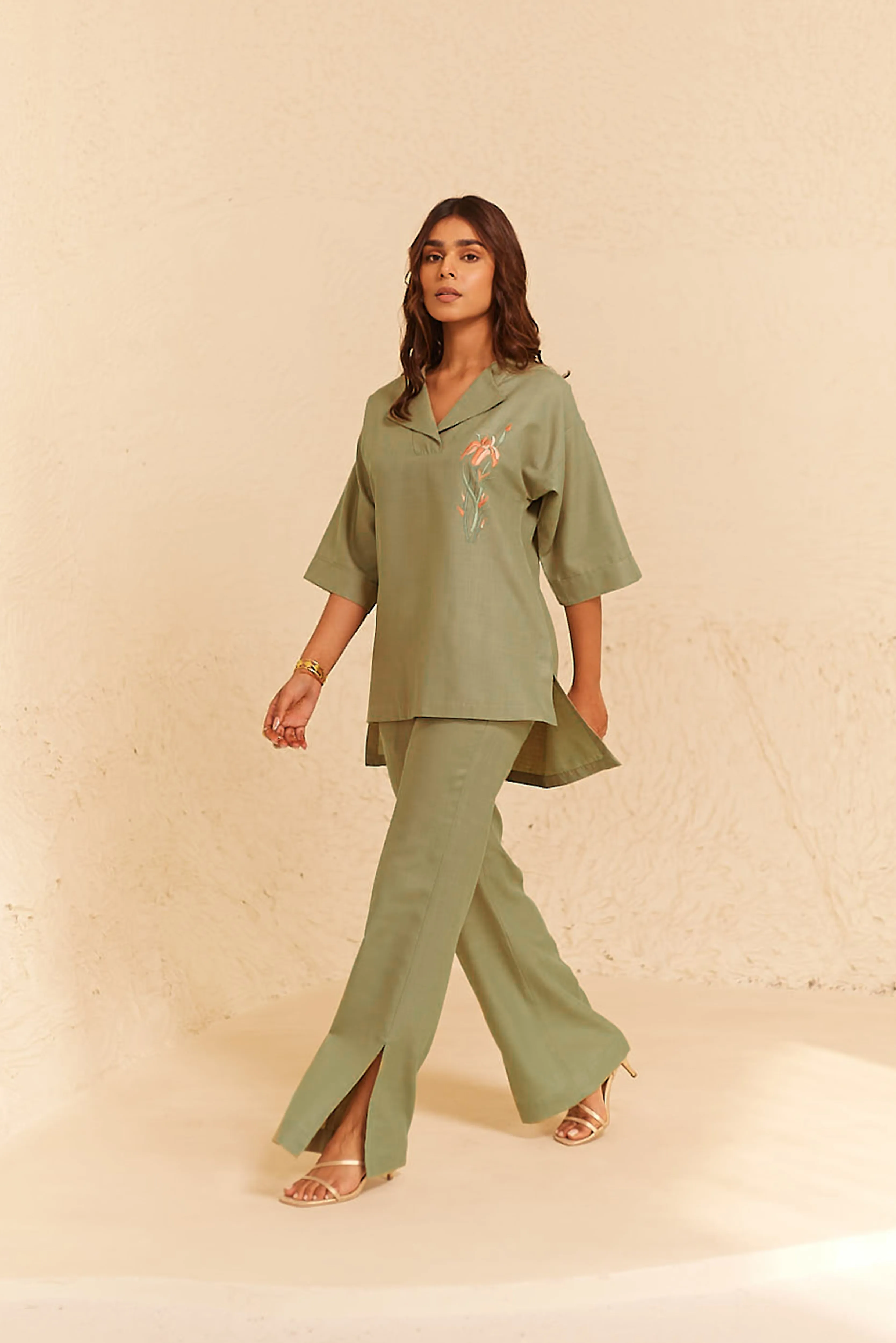 Sage Green Linen Co-ord Set