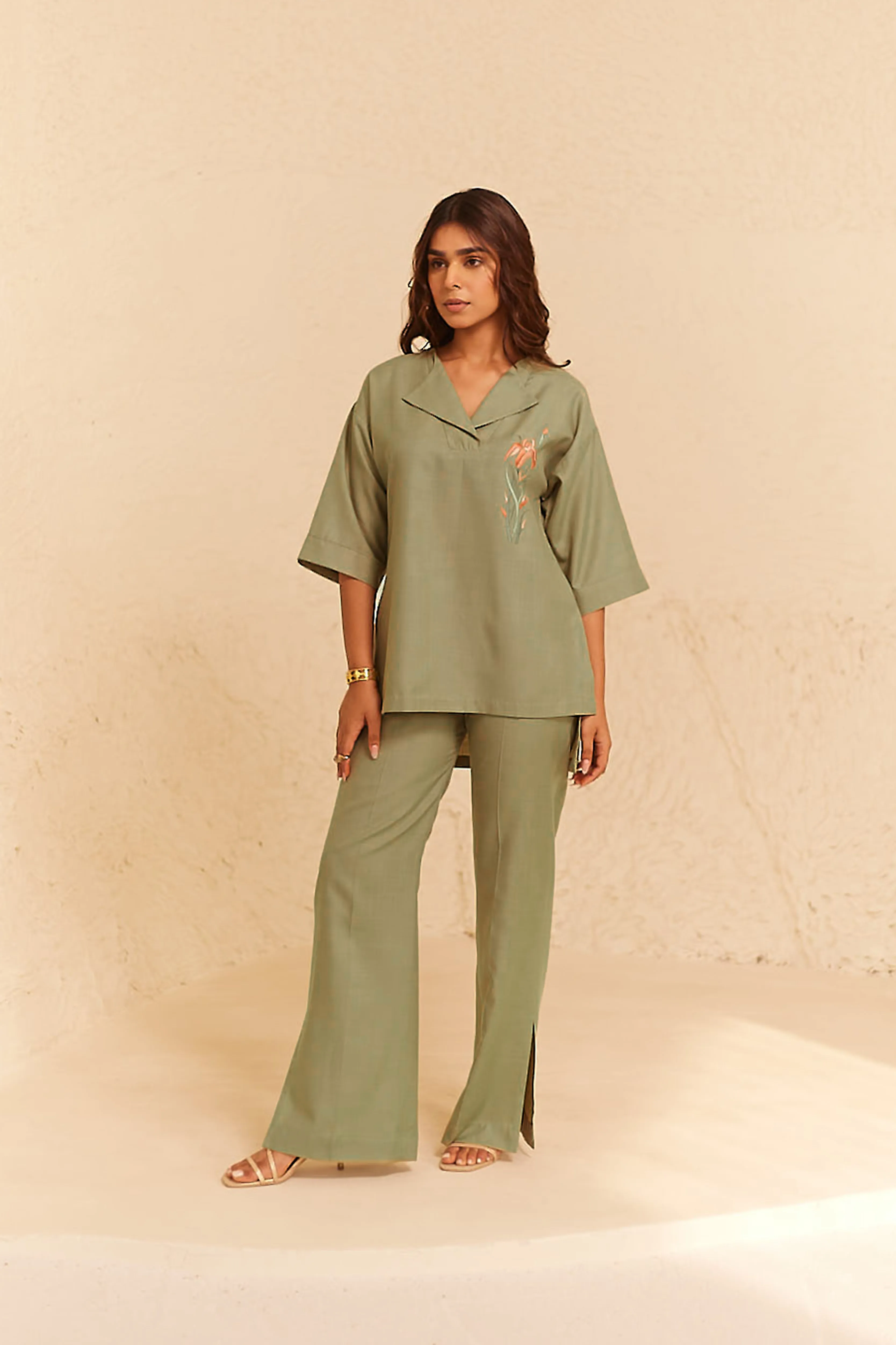 Sage Green Linen Co-ord Set