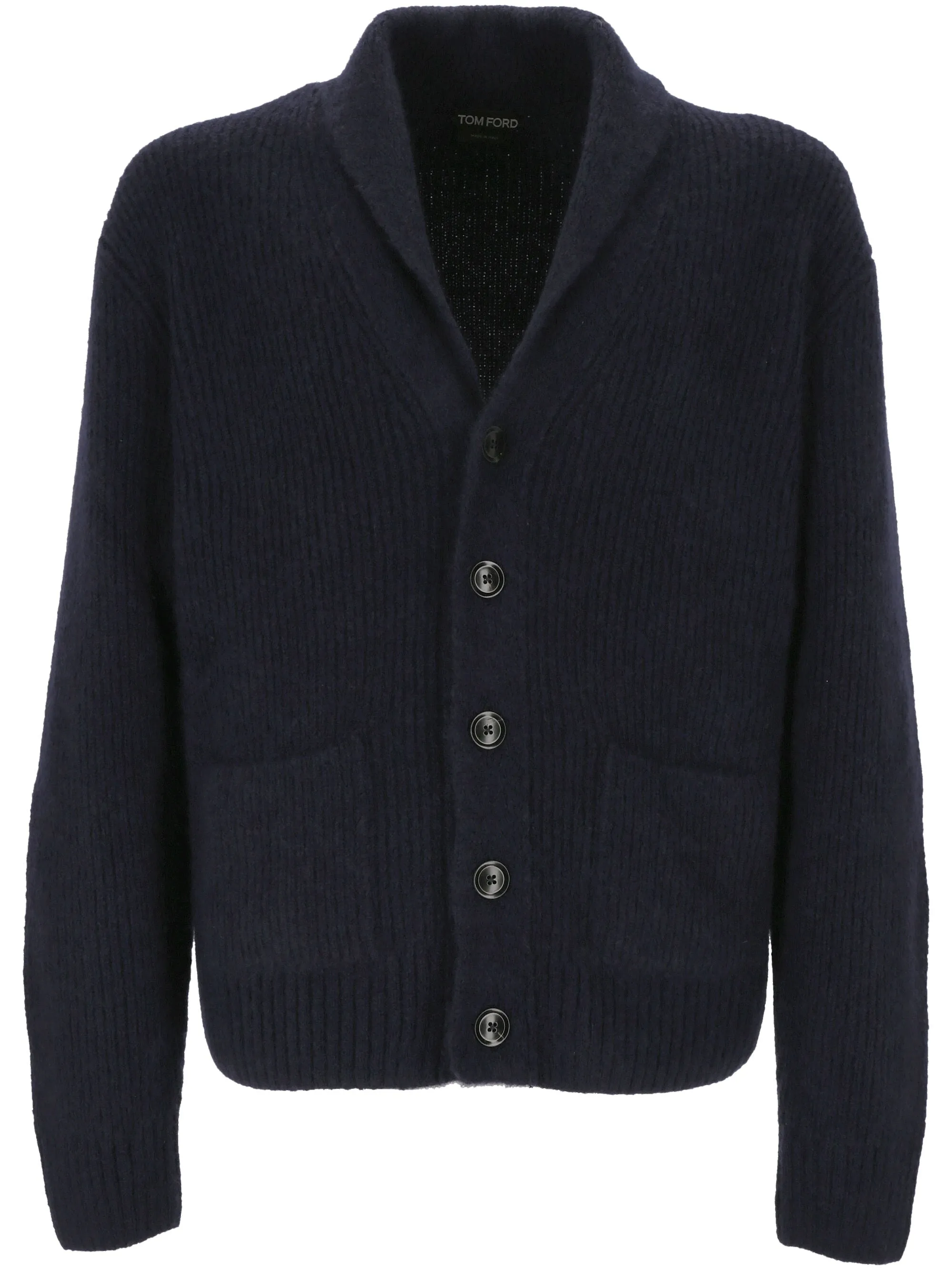 shawl-lapels brushed cardigan