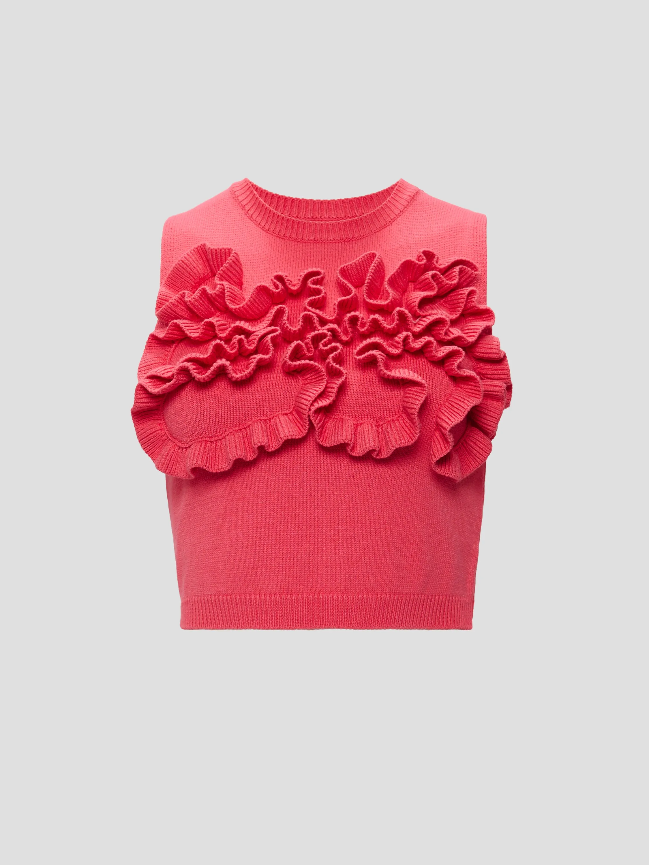 Sleeveless Ruffle Detail Sweater