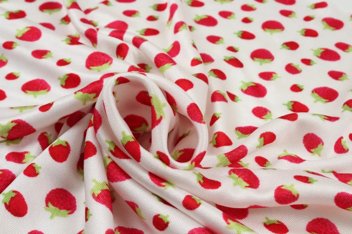 Soft Viscose Jersey - Strawberries Print