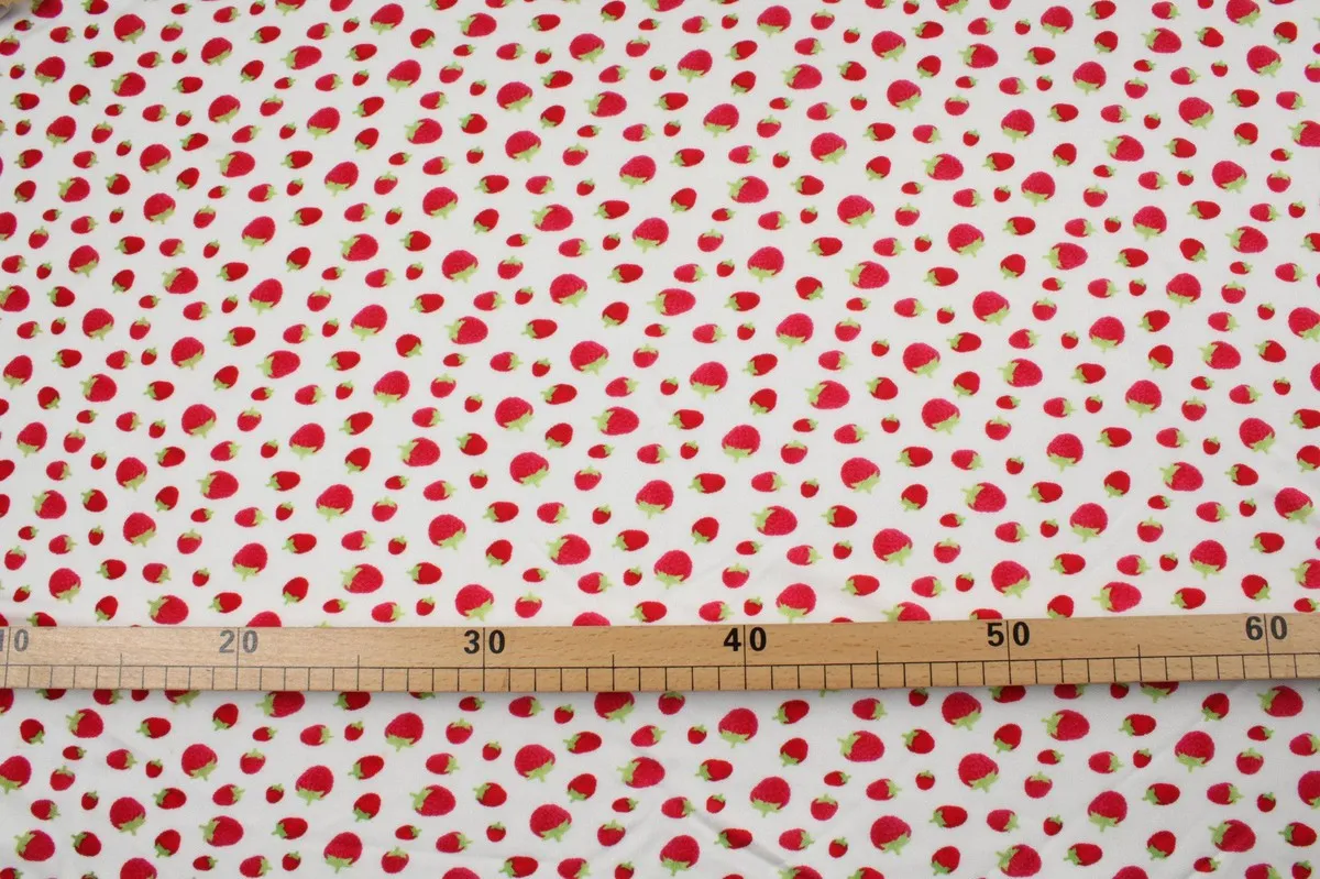 Soft Viscose Jersey - Strawberries Print