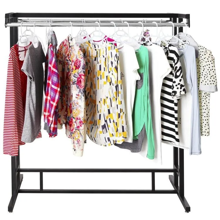 Stainless Steel Double Rod Garment Display Rack