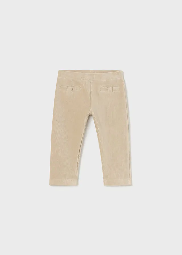 Stretchy Velour Cord Pants, Camel, 514