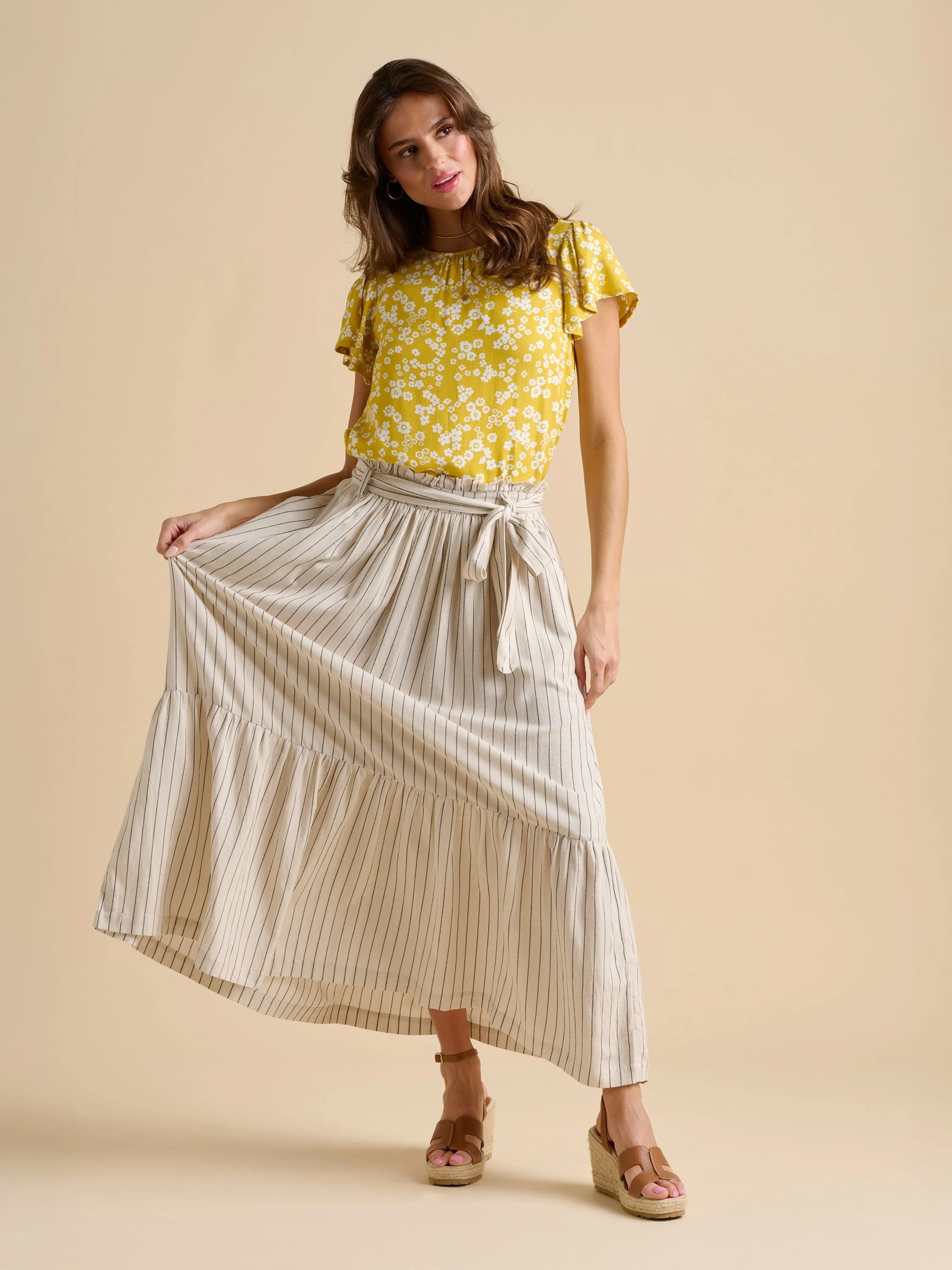 Stripe Paper Bag Skirt