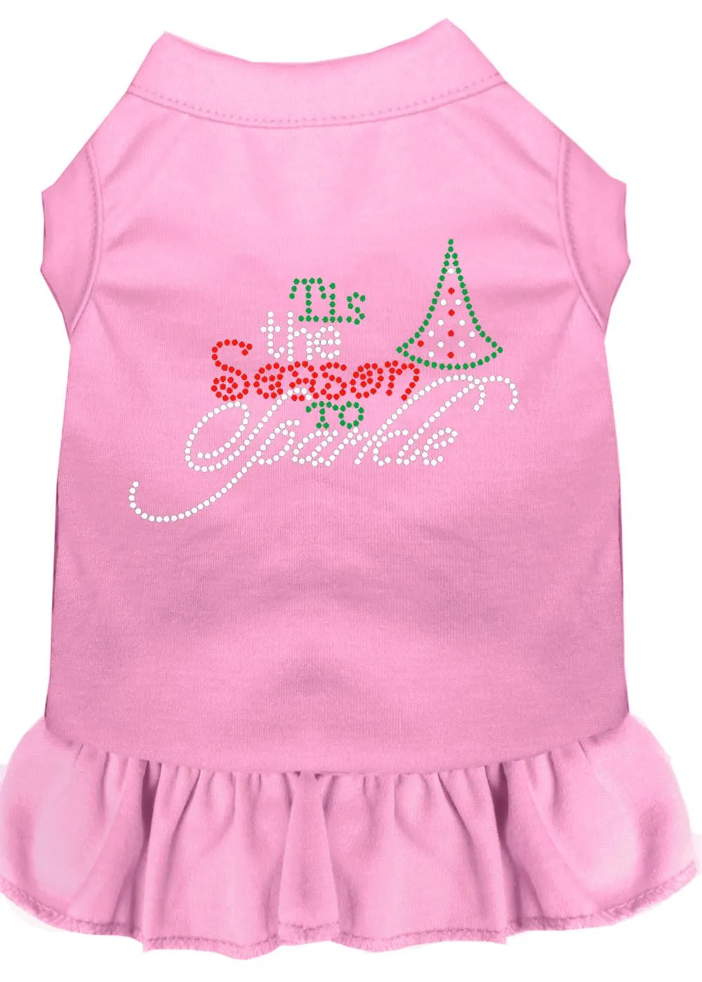 Tis The Season To Sparkle Rhinestone Dog Dress Light Pink Xs (8)